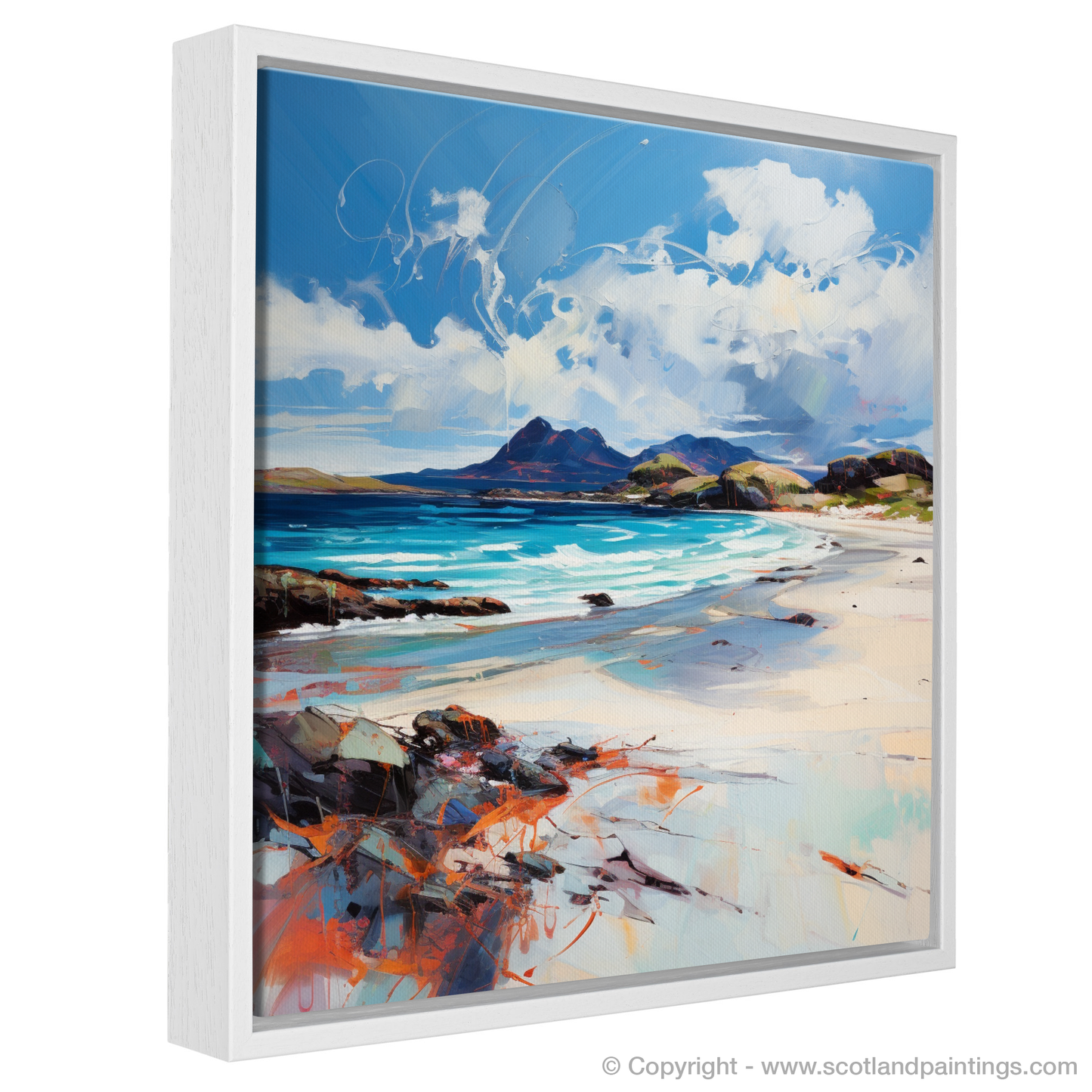 Painting and Art Print of Camusdarach Beach, Arisaig entitled "Wild Scottish Coast: Camusdarach Beach Expressionist Art".