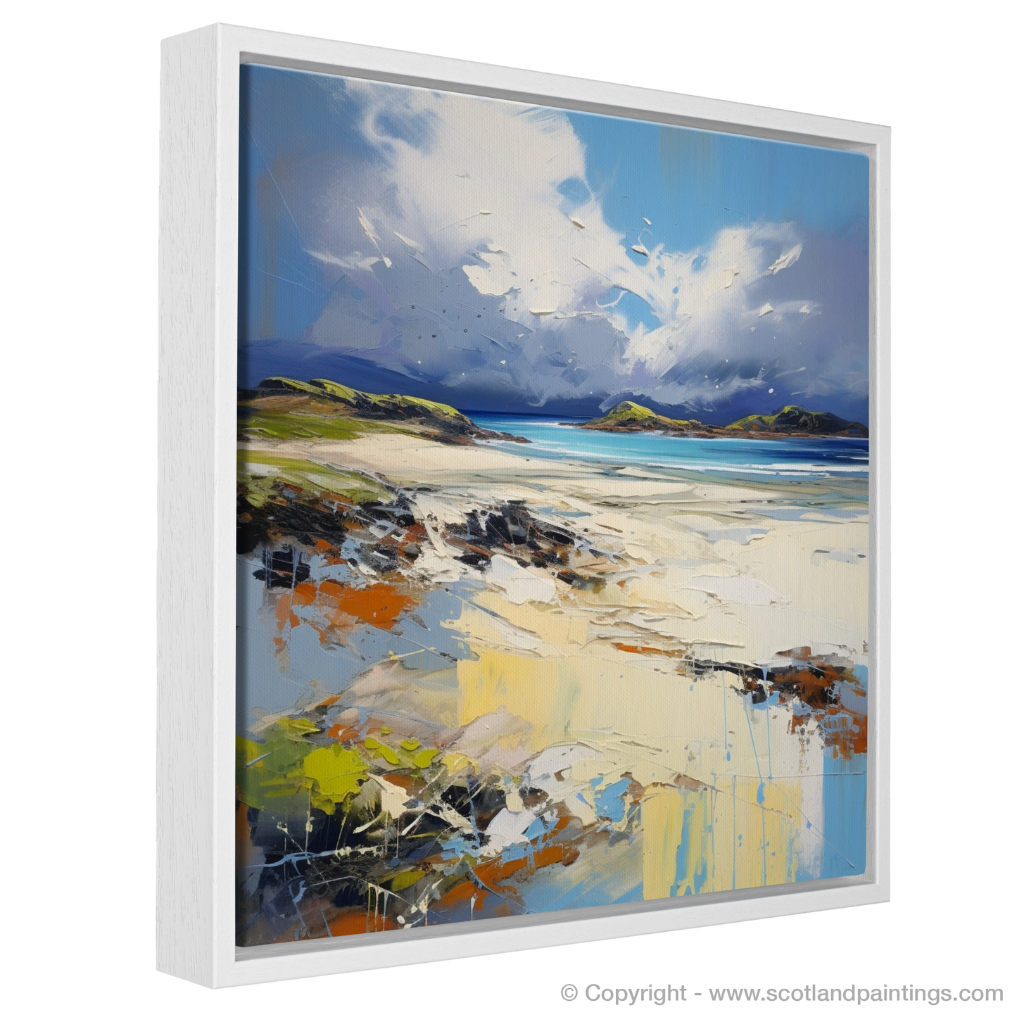 Painting and Art Print of Camusdarach Beach, Arisaig entitled "Wild Majesty of Camusdarach Beach".