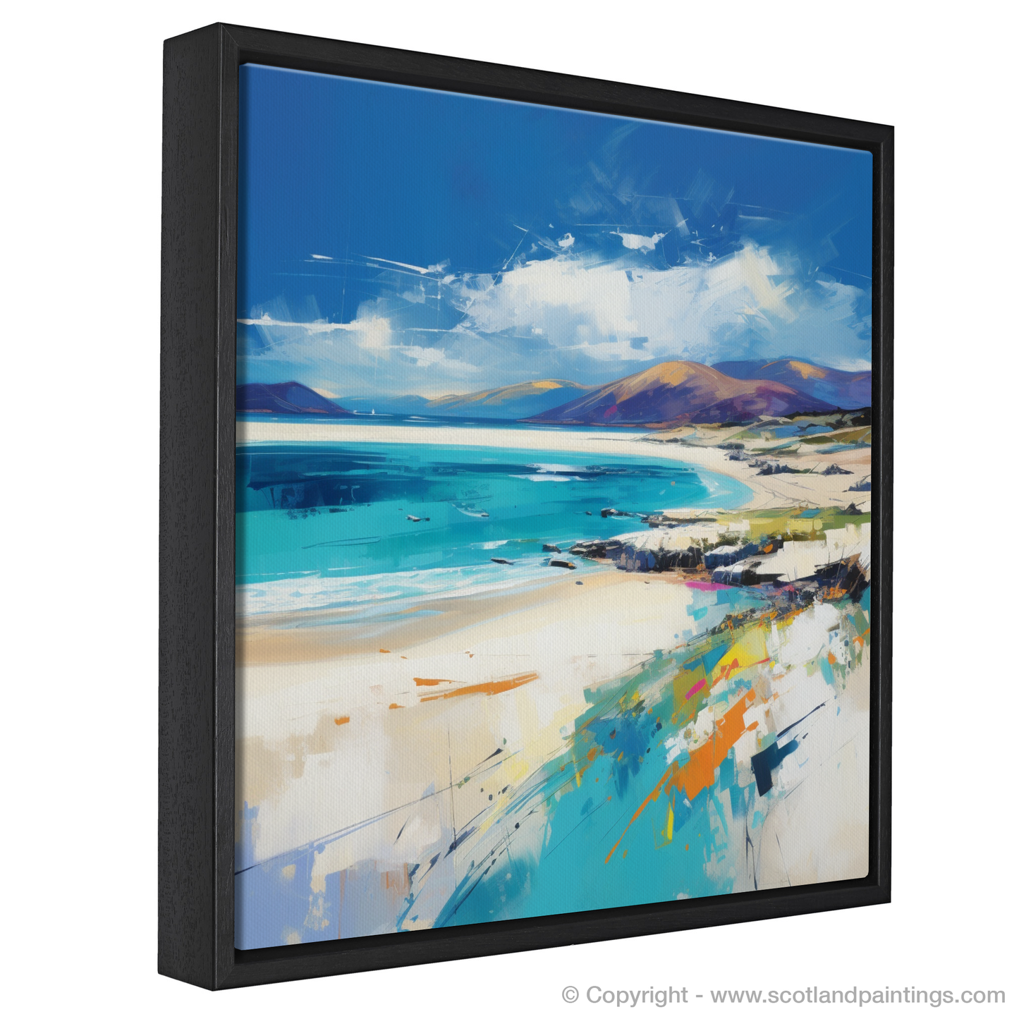 Painting and Art Print of Luskentyre Beach, Isle of Harris entitled "Luskentyre Beach Reverie: An Expressionist Ode to Scottish Shores".