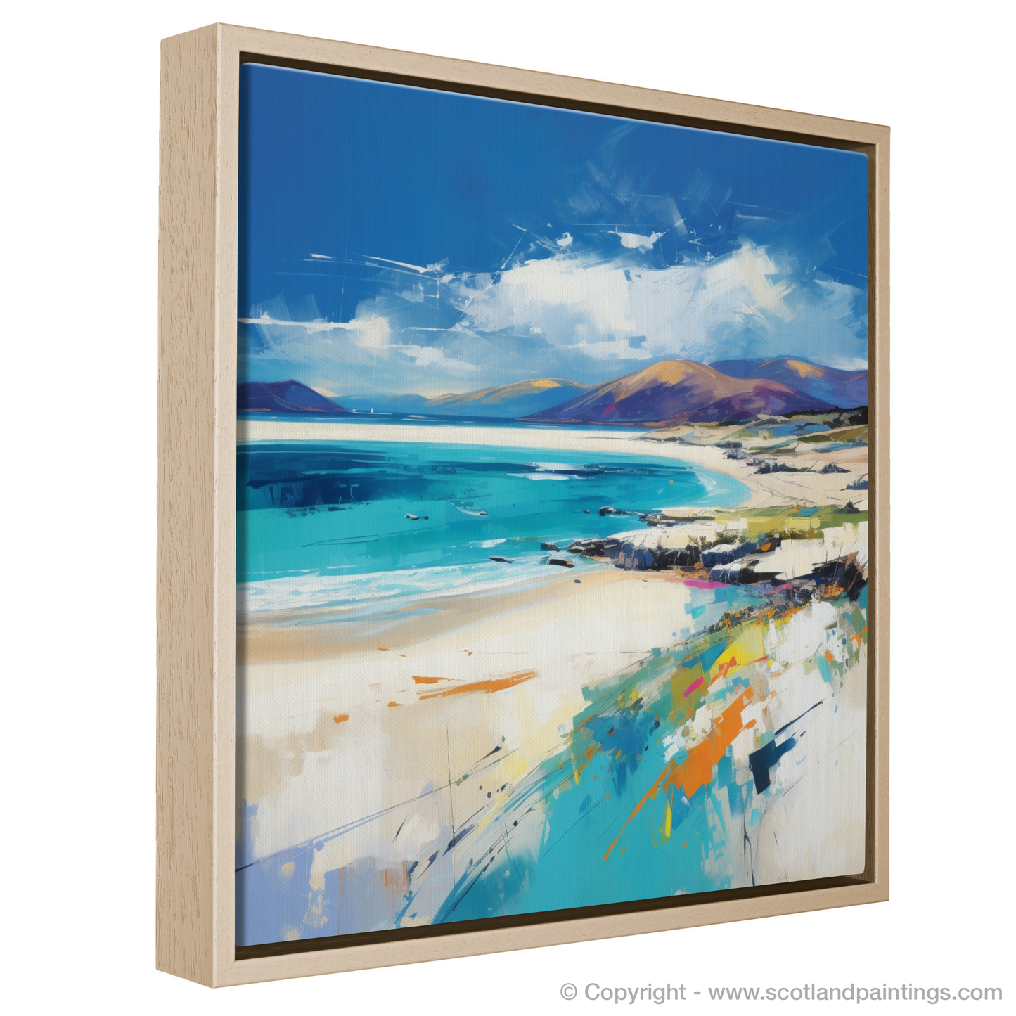 Painting and Art Print of Luskentyre Beach, Isle of Harris entitled "Luskentyre Beach Reverie: An Expressionist Ode to Scottish Shores".