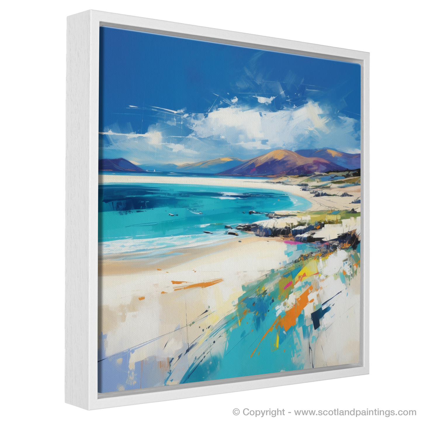 Painting and Art Print of Luskentyre Beach, Isle of Harris entitled "Luskentyre Beach Reverie: An Expressionist Ode to Scottish Shores".