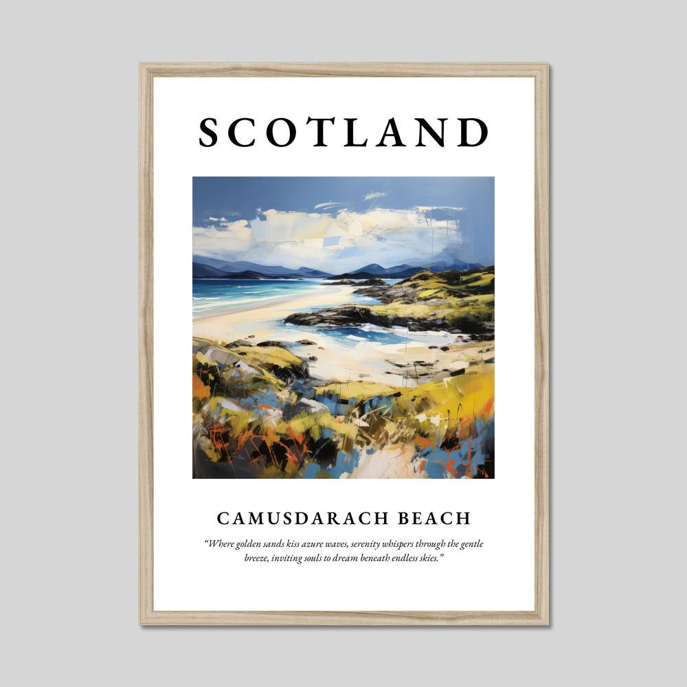 Poster in a natural frame with the word Scotland