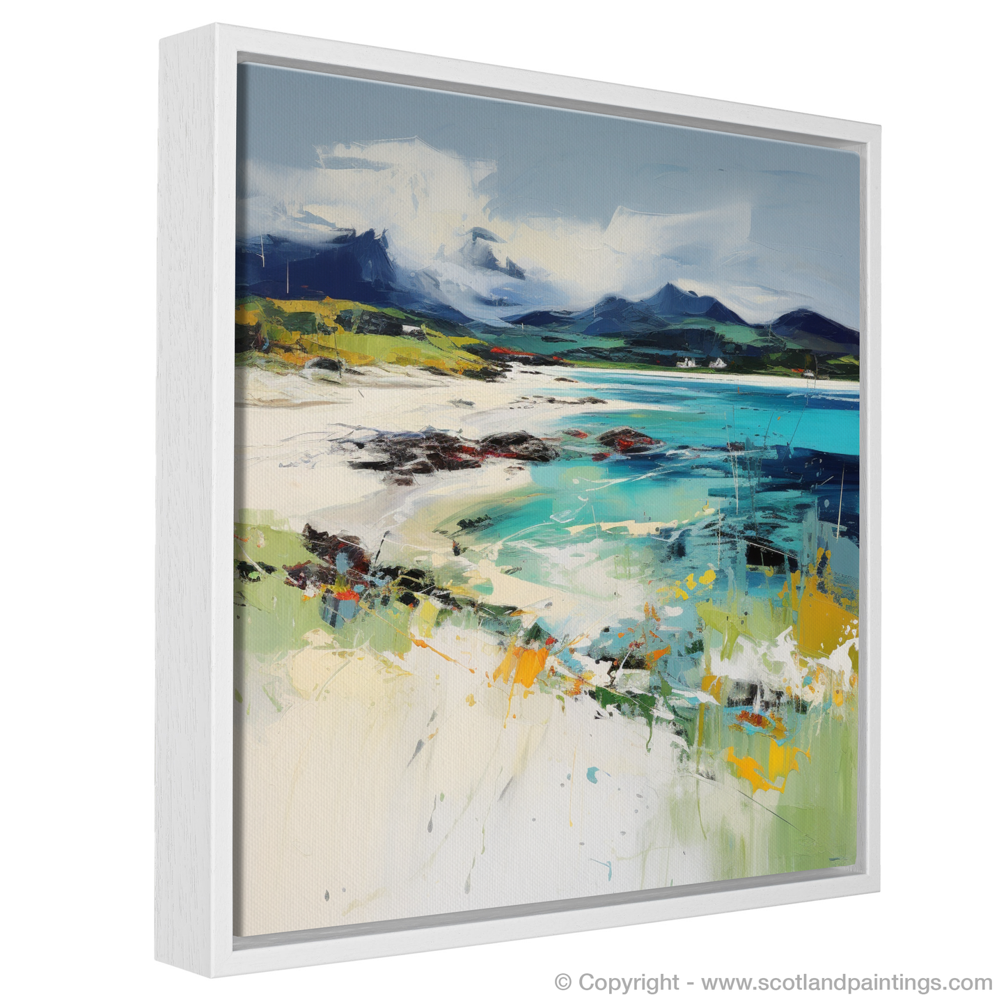 Painting and Art Print of Camusdarach Beach, Arisaig entitled "Wild Shores of Camusdarach: An Expressionist Ode to Scottish Beaches".