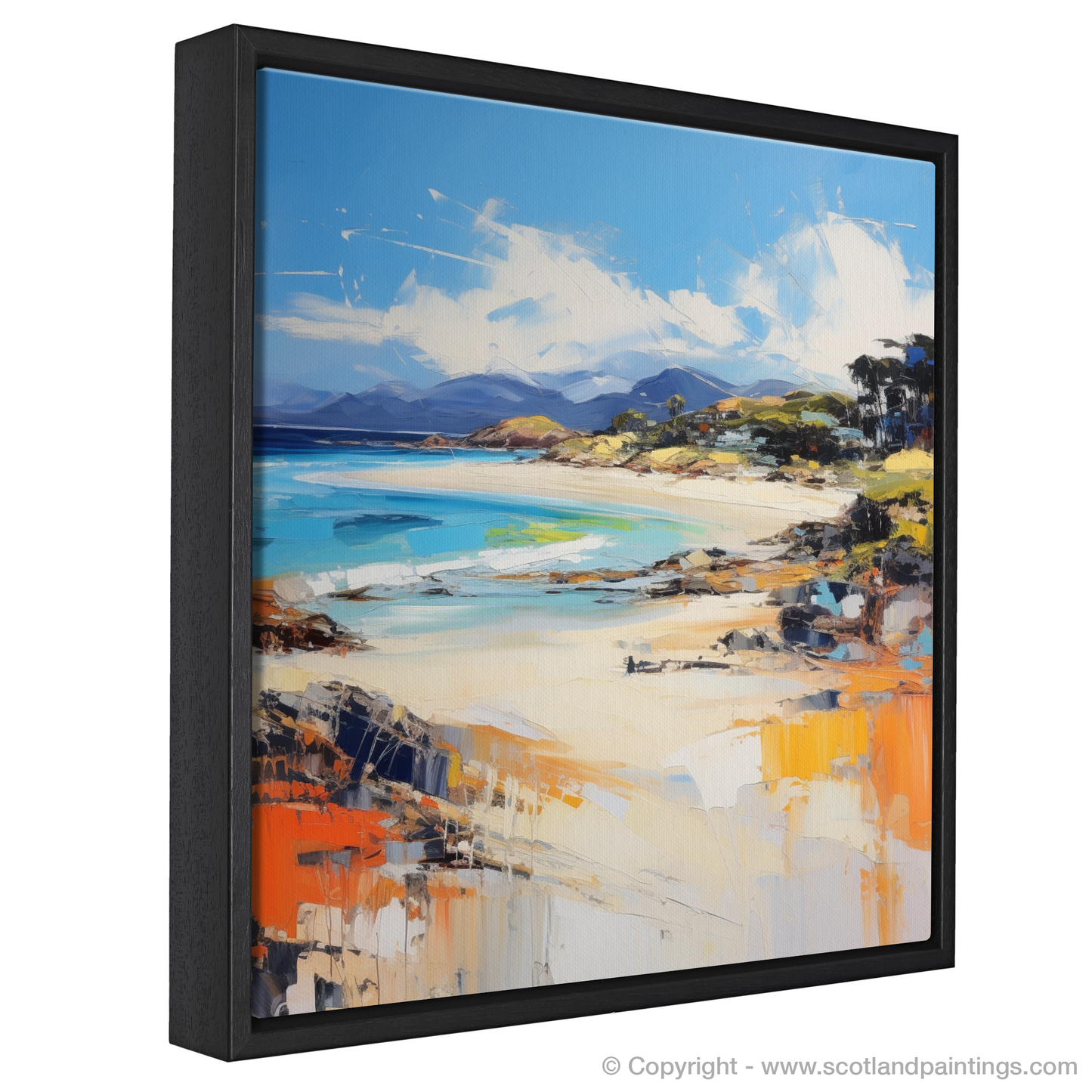 Painting and Art Print of Camusdarach Beach, Arisaig entitled "Expressionist Ode to Camusdarach Beach: A Visual Symphony".