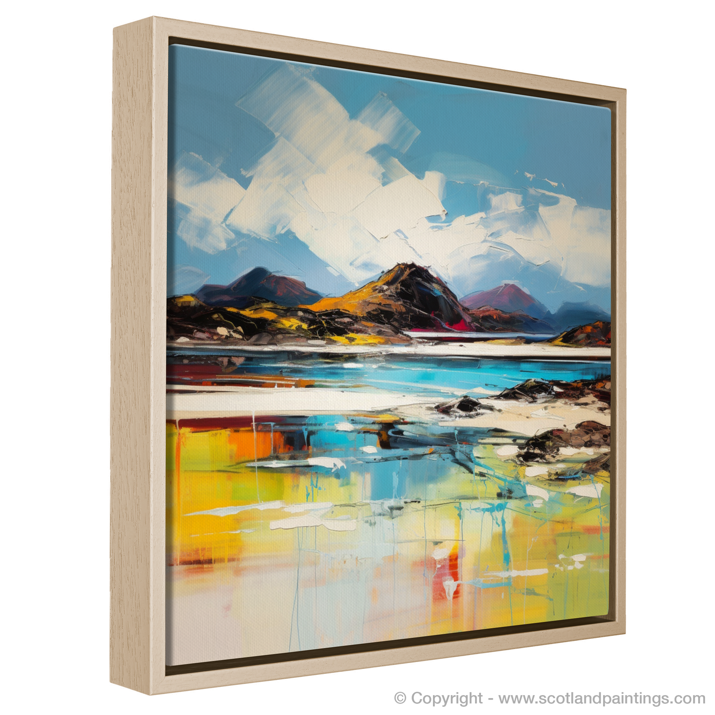 Painting and Art Print of Camusdarach Beach, Arisaig entitled "Camusdarach Emotions: An Expressionist Ode to Arisaig's Coastal Splendour".