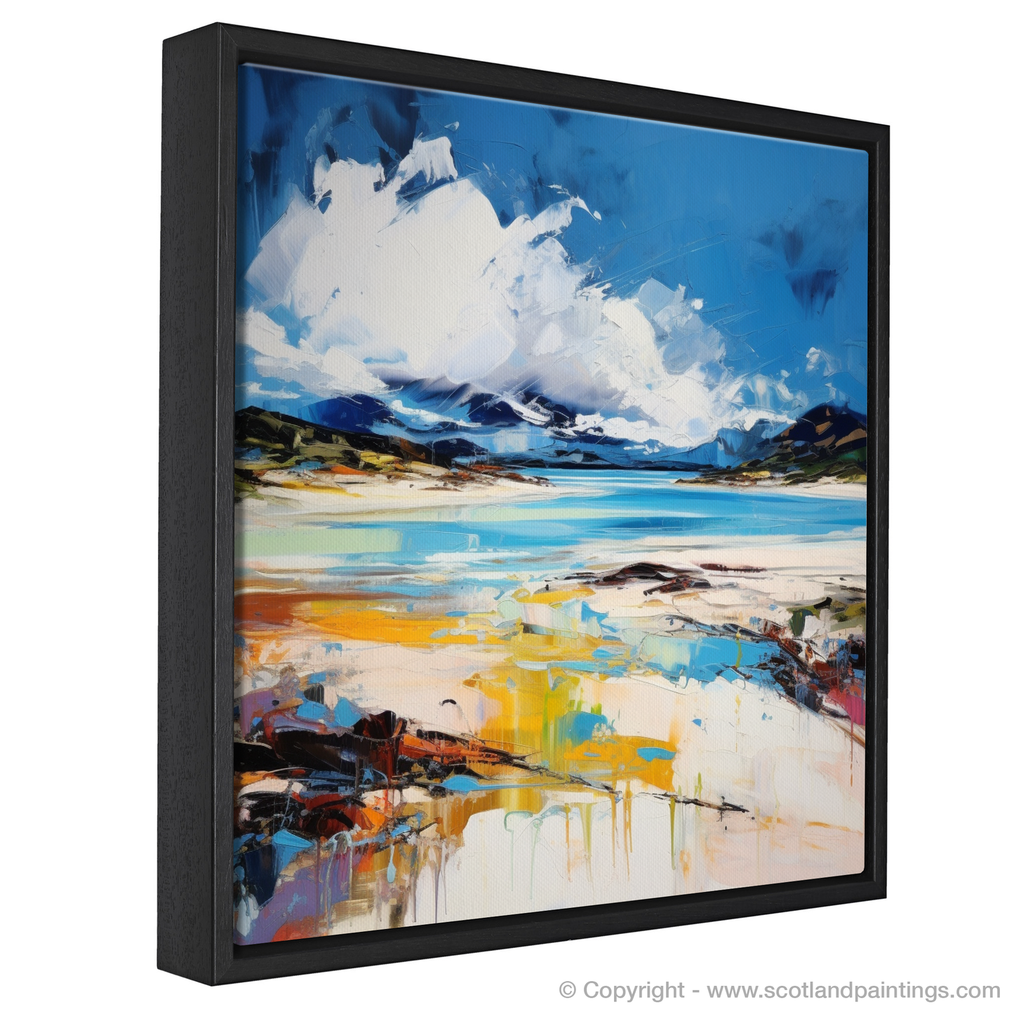 Painting and Art Print of Camusdarach Beach, Arisaig entitled "Wild Rhythms of Camusdarach Beach: An Expressionist Ode".