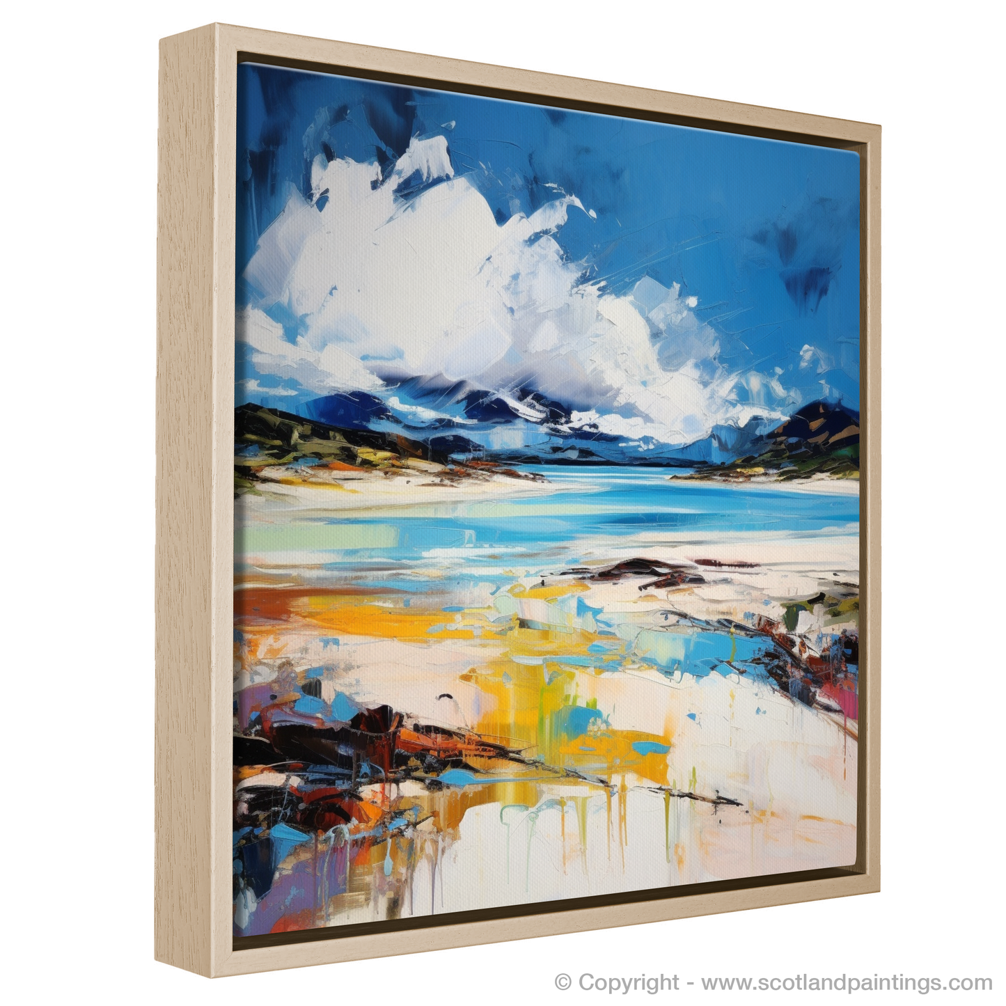 Painting and Art Print of Camusdarach Beach, Arisaig entitled "Wild Rhythms of Camusdarach Beach: An Expressionist Ode".