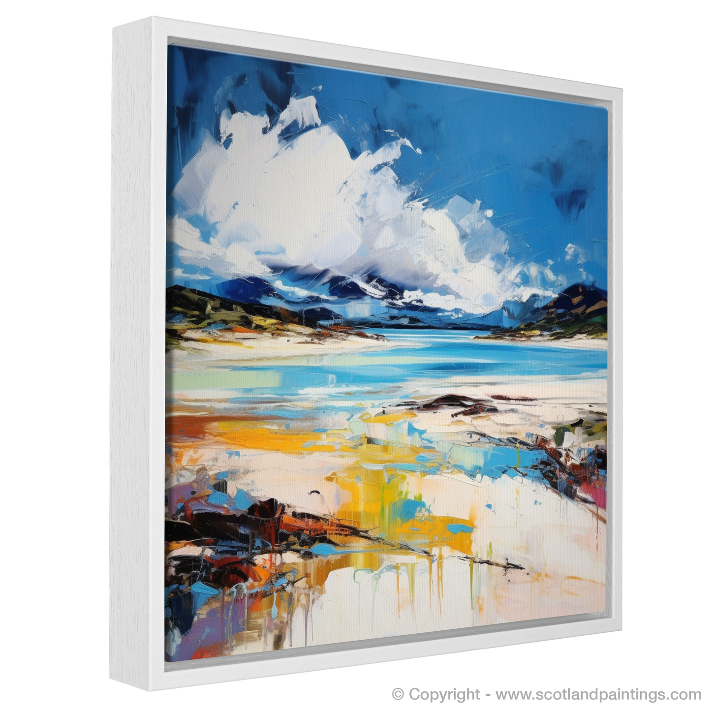 Painting and Art Print of Camusdarach Beach, Arisaig entitled "Wild Rhythms of Camusdarach Beach: An Expressionist Ode".