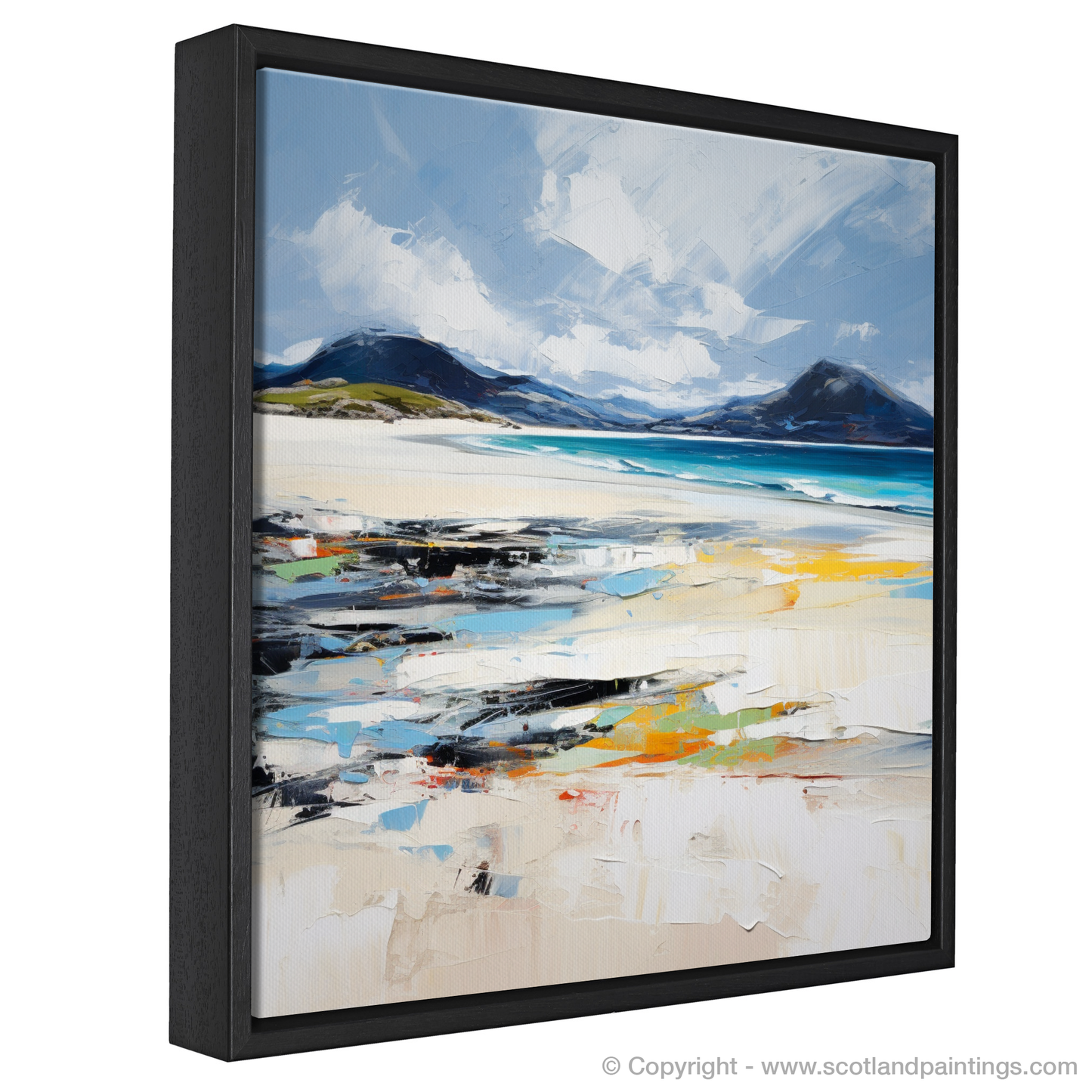 Painting and Art Print of Luskentyre Beach, Isle of Harris. Wild Spirit of Luskentyre Beach: An Expressionist Ode to Scottish Coastline.