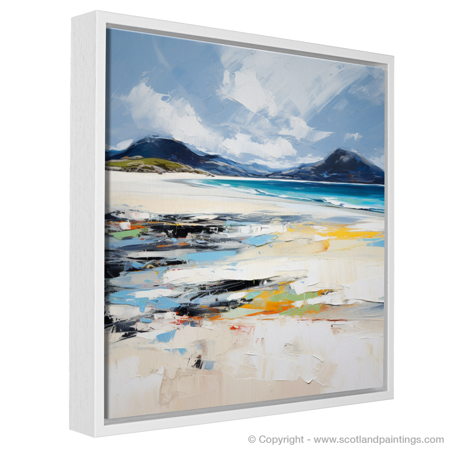 Painting and Art Print of Luskentyre Beach, Isle of Harris. Wild Spirit of Luskentyre Beach: An Expressionist Ode to Scottish Coastline.