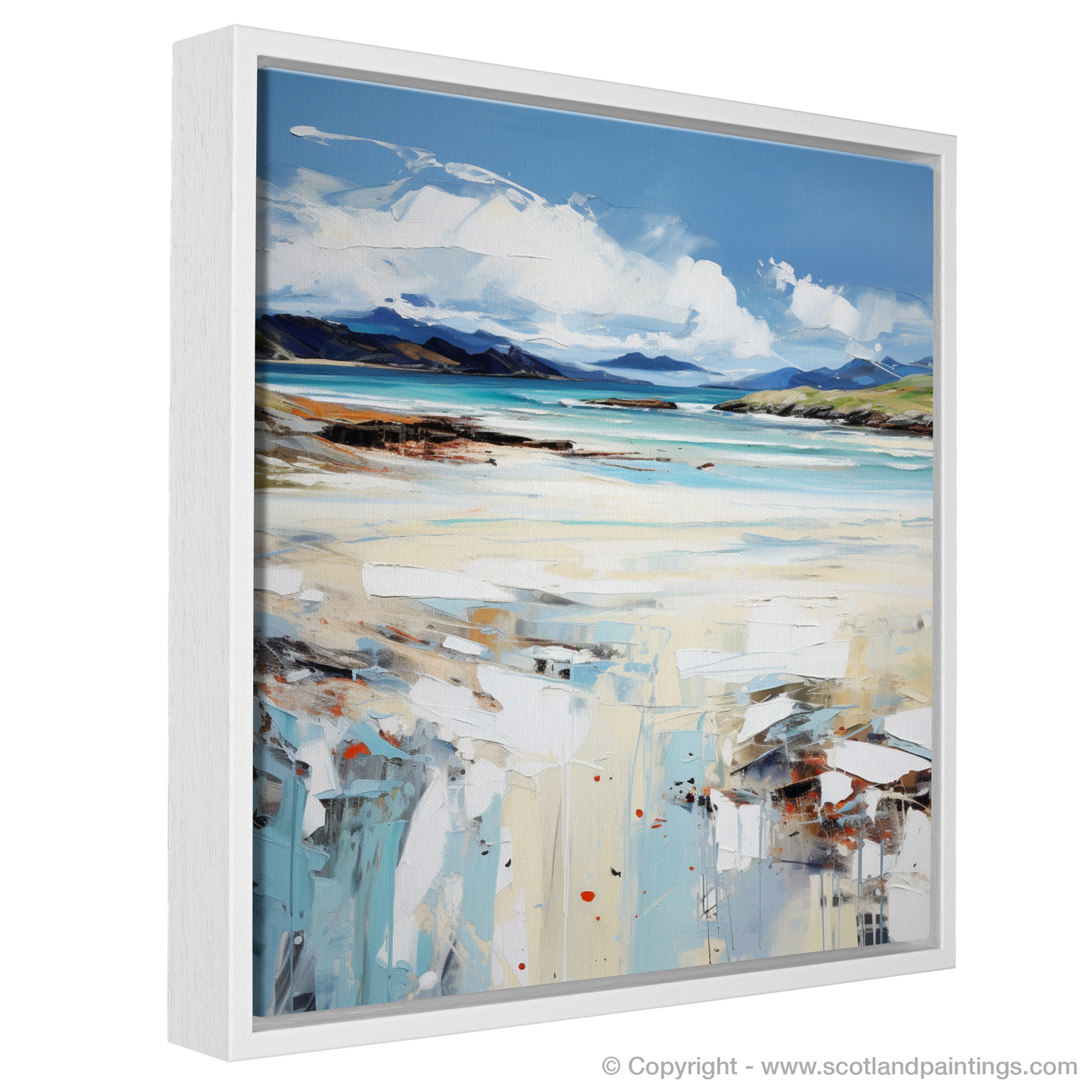 Painting and Art Print of Camusdarach Beach, Arisaig entitled "Expressionism Unleashed: Camusdarach Beach's Wild Beauty".