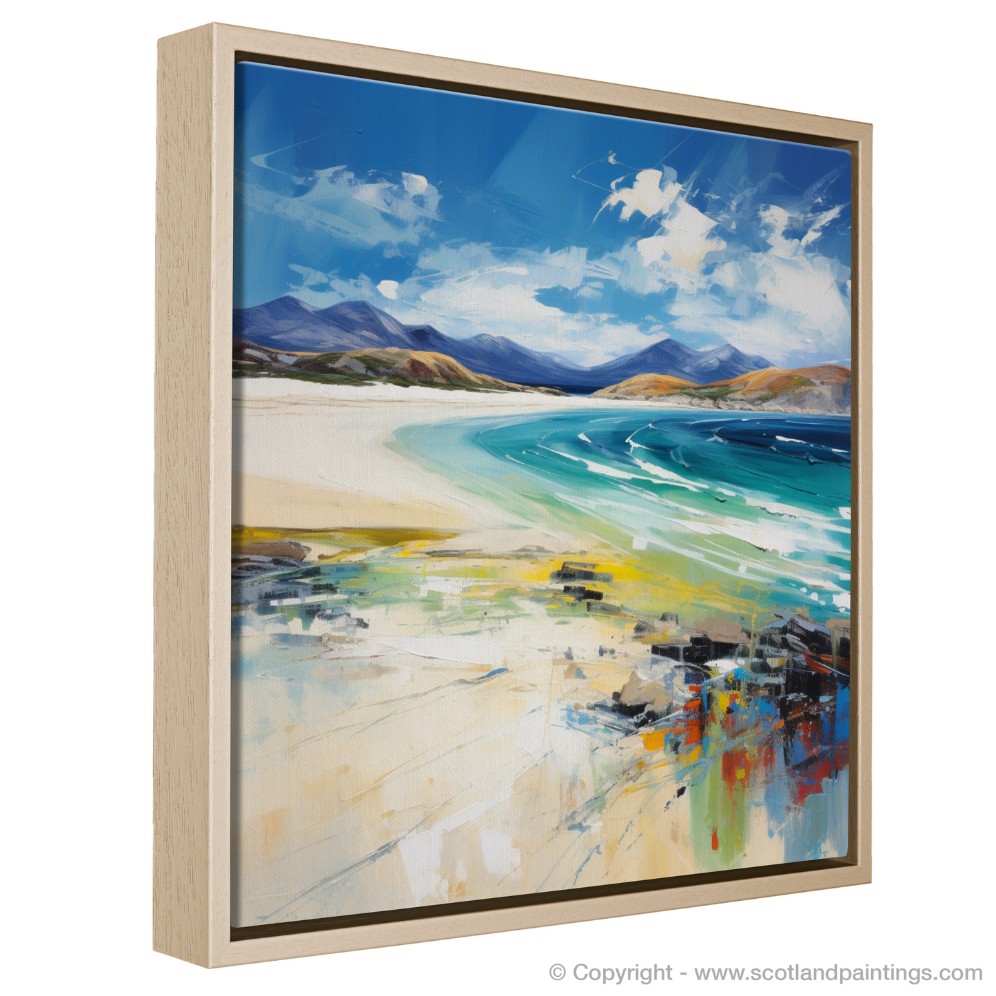 Painting and Art Print of Luskentyre Beach, Isle of Harris entitled "Luskentyre Beach: An Expressionist Ode to Scottish Shores".