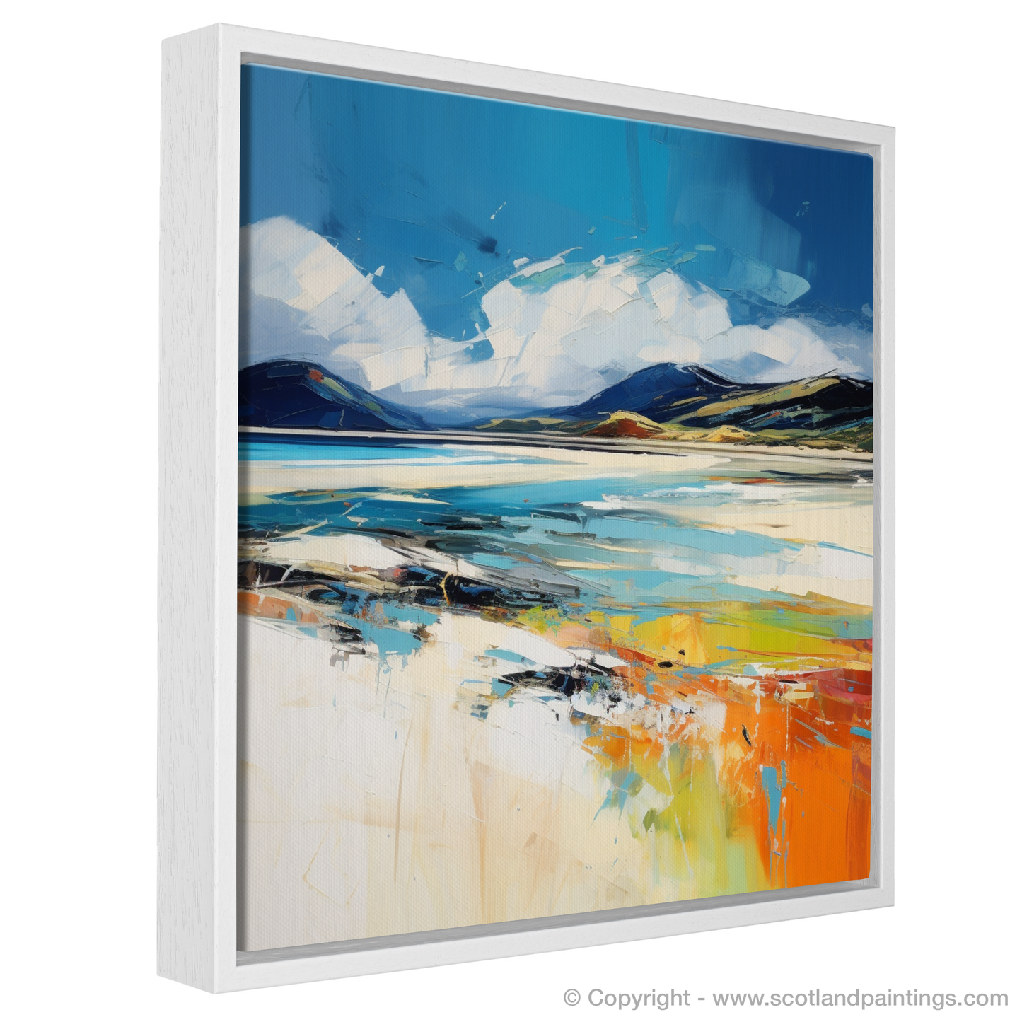 Painting and Art Print of Luskentyre Beach, Isle of Harris entitled "Luskentyre Beach Essence: An Expressionist Ode to Scottish Shores".