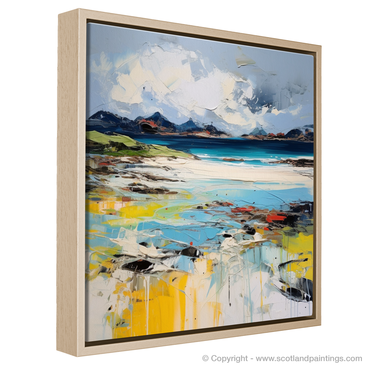 Painting and Art Print of Camusdarach Beach, Arisaig entitled "Wild and Untamed: Camusdarach Beach through Expressionist Eyes".