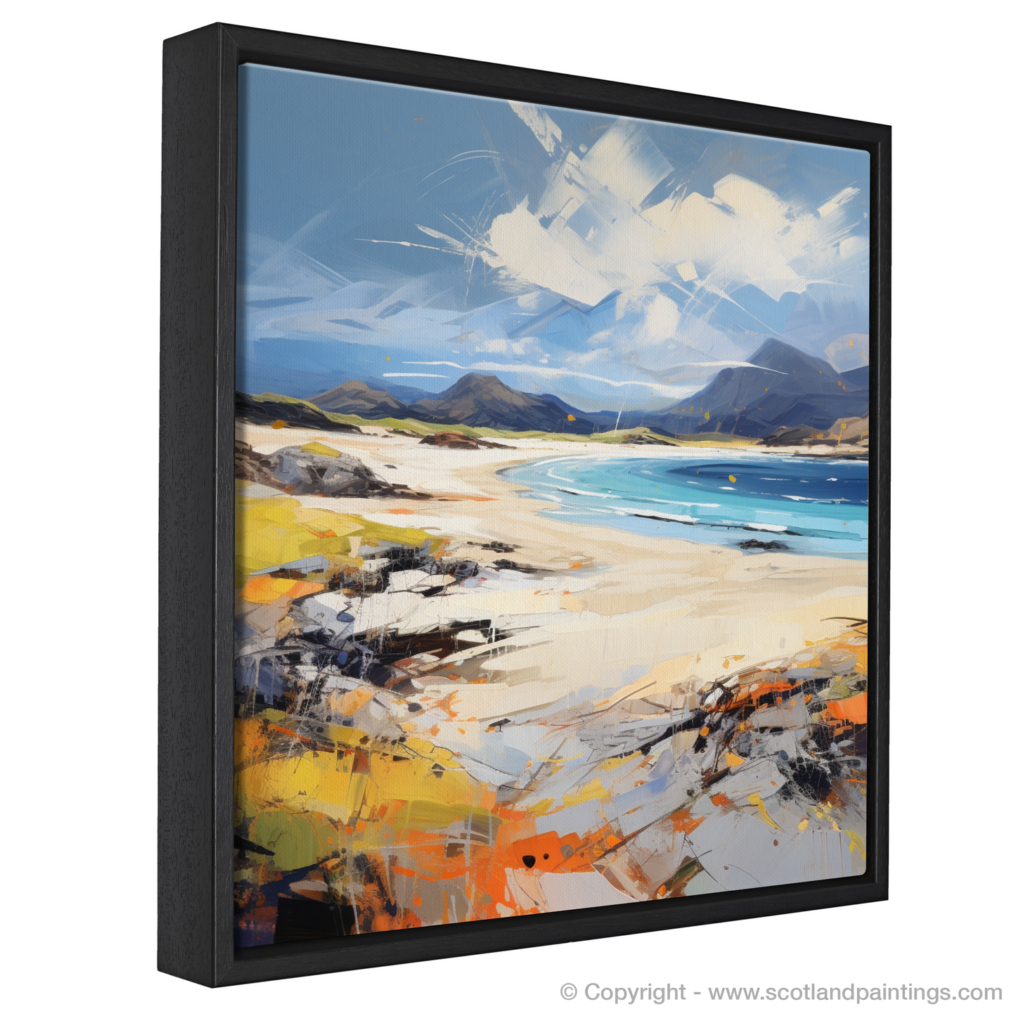 Painting and Art Print of Camusdarach Beach, Arisaig entitled "Wild Rhythms of Camusdarach Beach - An Expressionist Journey".