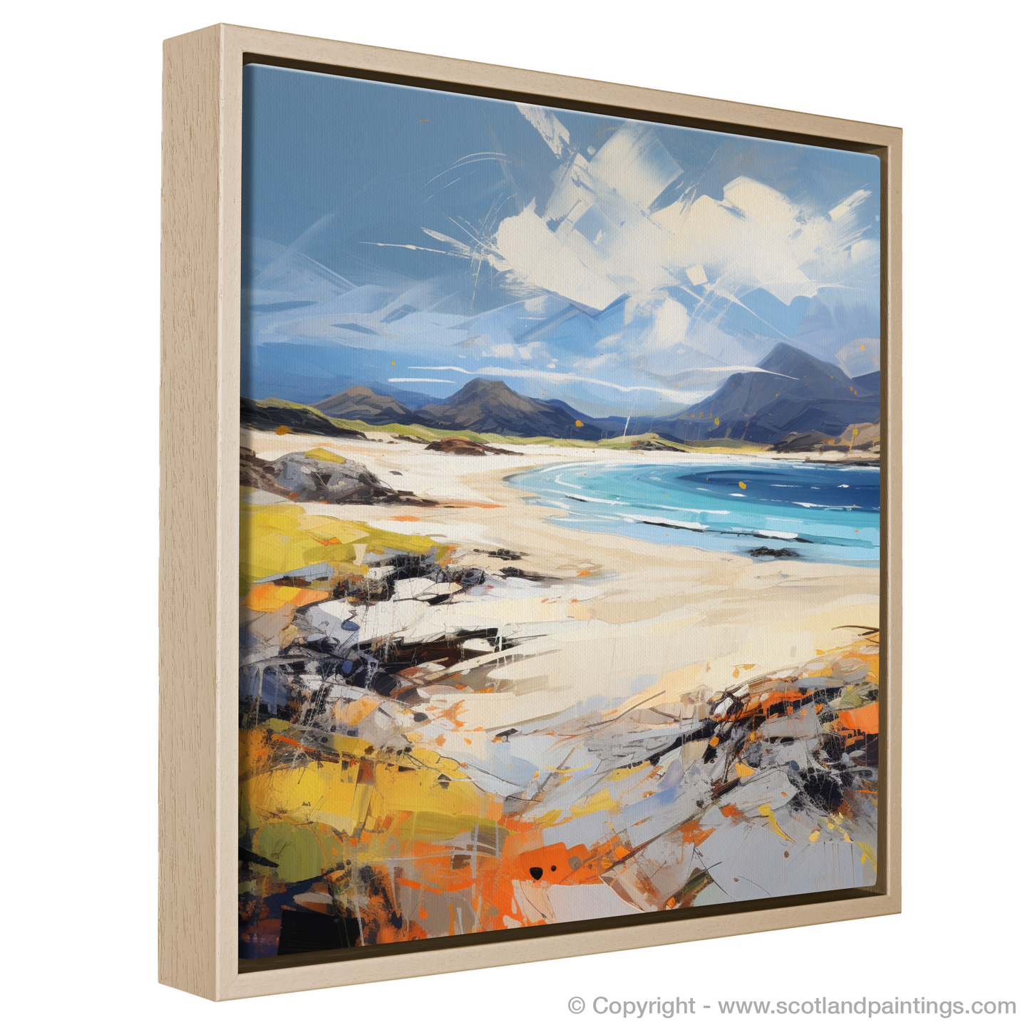 Painting and Art Print of Camusdarach Beach, Arisaig entitled "Wild Rhythms of Camusdarach Beach - An Expressionist Journey".