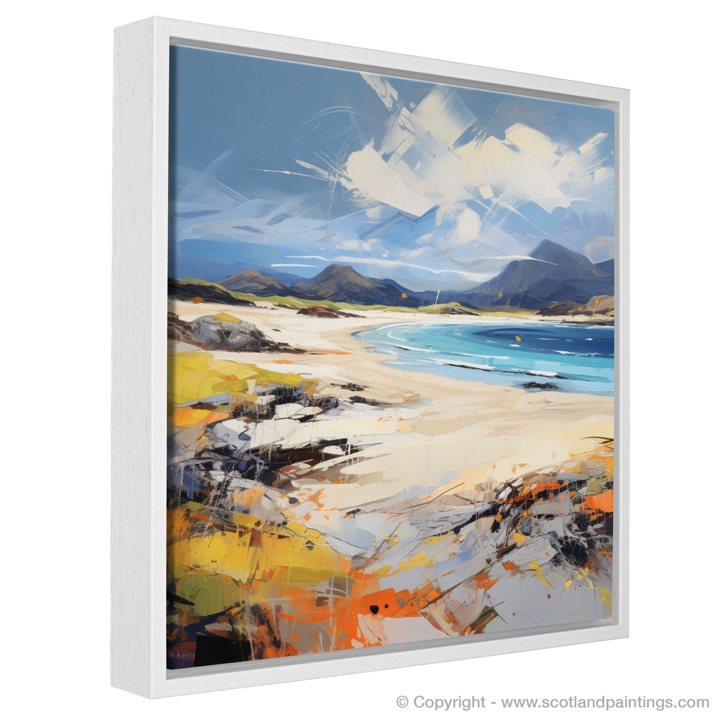 Painting and Art Print of Camusdarach Beach, Arisaig entitled "Wild Rhythms of Camusdarach Beach - An Expressionist Journey".