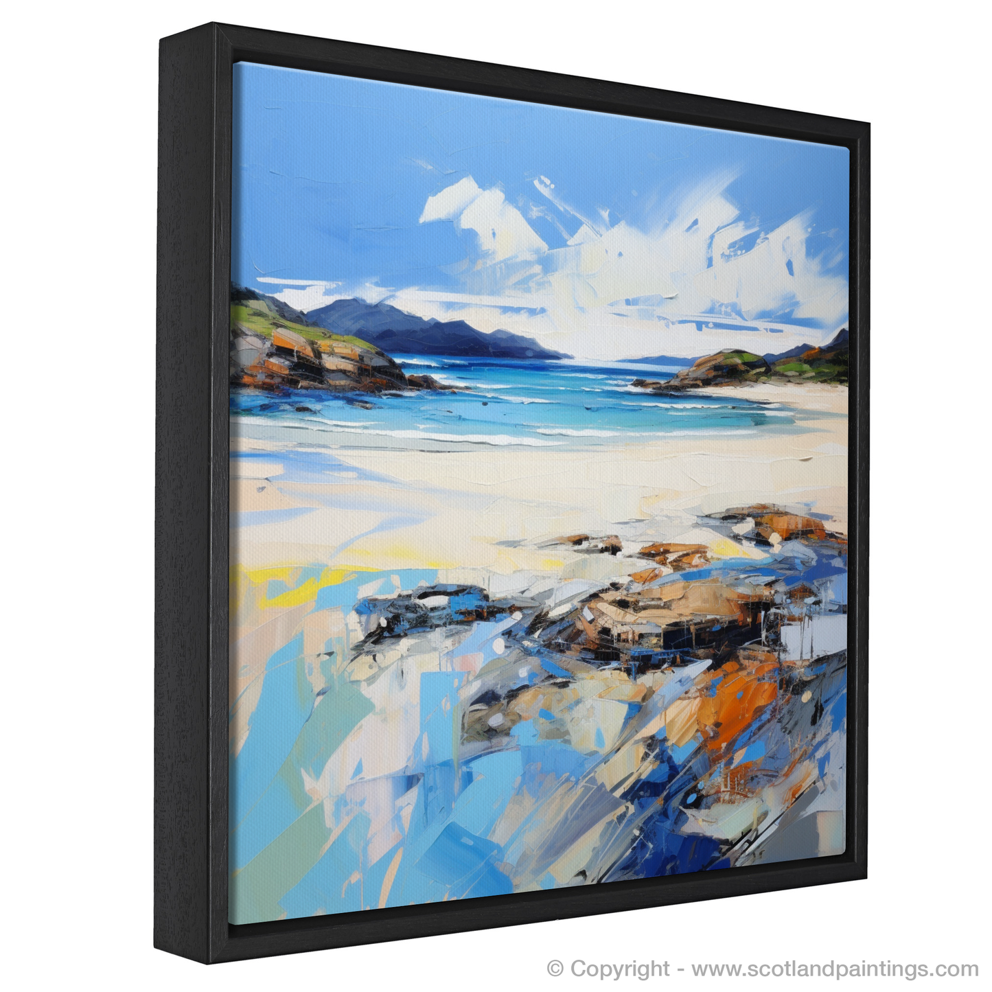 Painting and Art Print of Camusdarach Beach, Arisaig entitled "Wild Embrace of Camusdarach Beach".