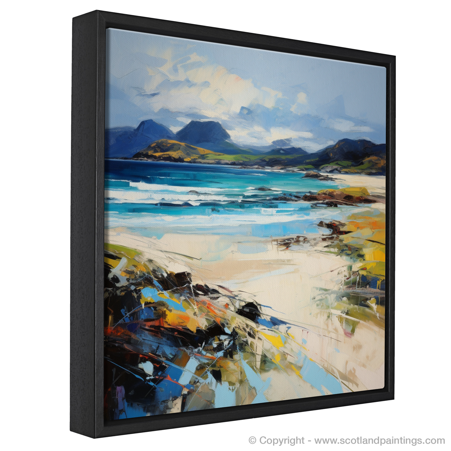 Painting and Art Print of Camusdarach Beach, Arisaig entitled "Expressionism Unleashed: Camusdarach Beach's Wild Symphony".