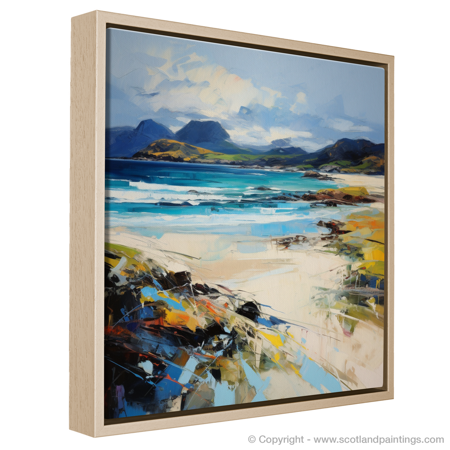 Painting and Art Print of Camusdarach Beach, Arisaig entitled "Expressionism Unleashed: Camusdarach Beach's Wild Symphony".