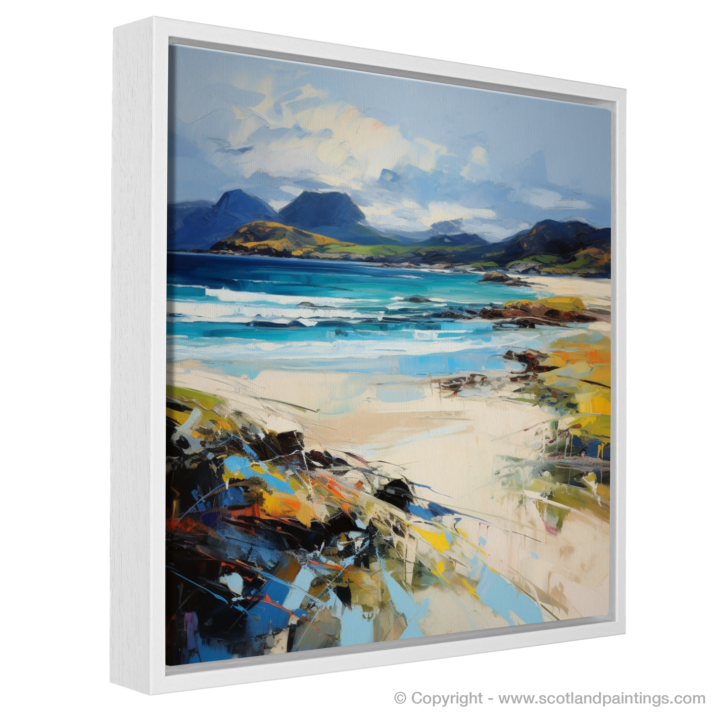 Painting and Art Print of Camusdarach Beach, Arisaig entitled "Expressionism Unleashed: Camusdarach Beach's Wild Symphony".