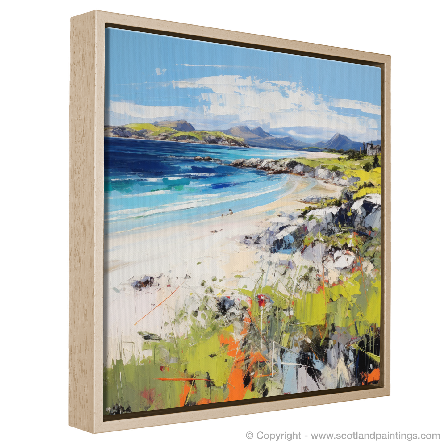 Painting and Art Print of Camusdarach Beach, Arisaig entitled "Wild Allure of Camusdarach Beach: An Expressionist Odyssey".