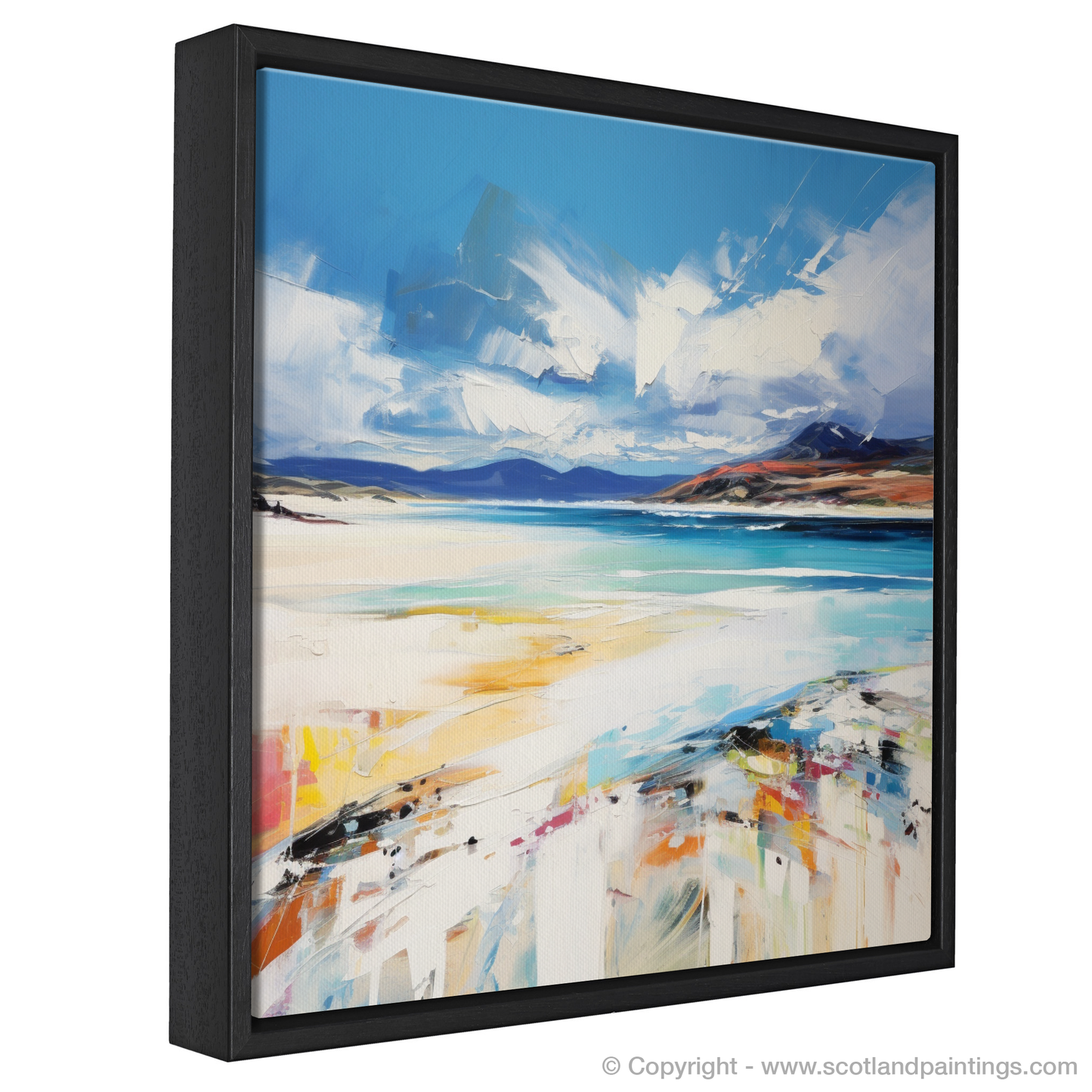 Painting and Art Print of Luskentyre Beach, Isle of Harris entitled "Luskentyre Beach Reverie: An Expressionist Ode to the Scottish Coast".