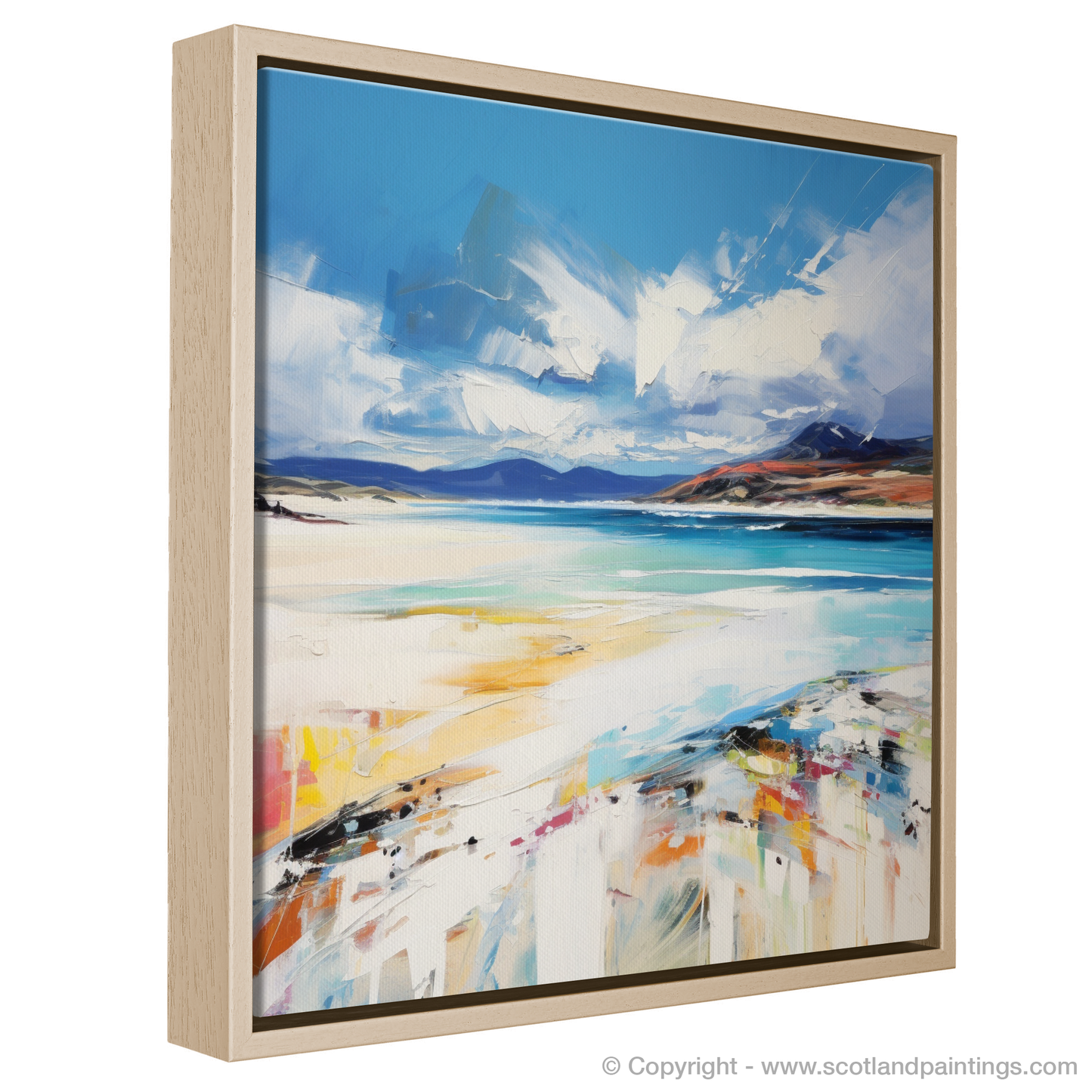 Painting and Art Print of Luskentyre Beach, Isle of Harris entitled "Luskentyre Beach Reverie: An Expressionist Ode to the Scottish Coast".