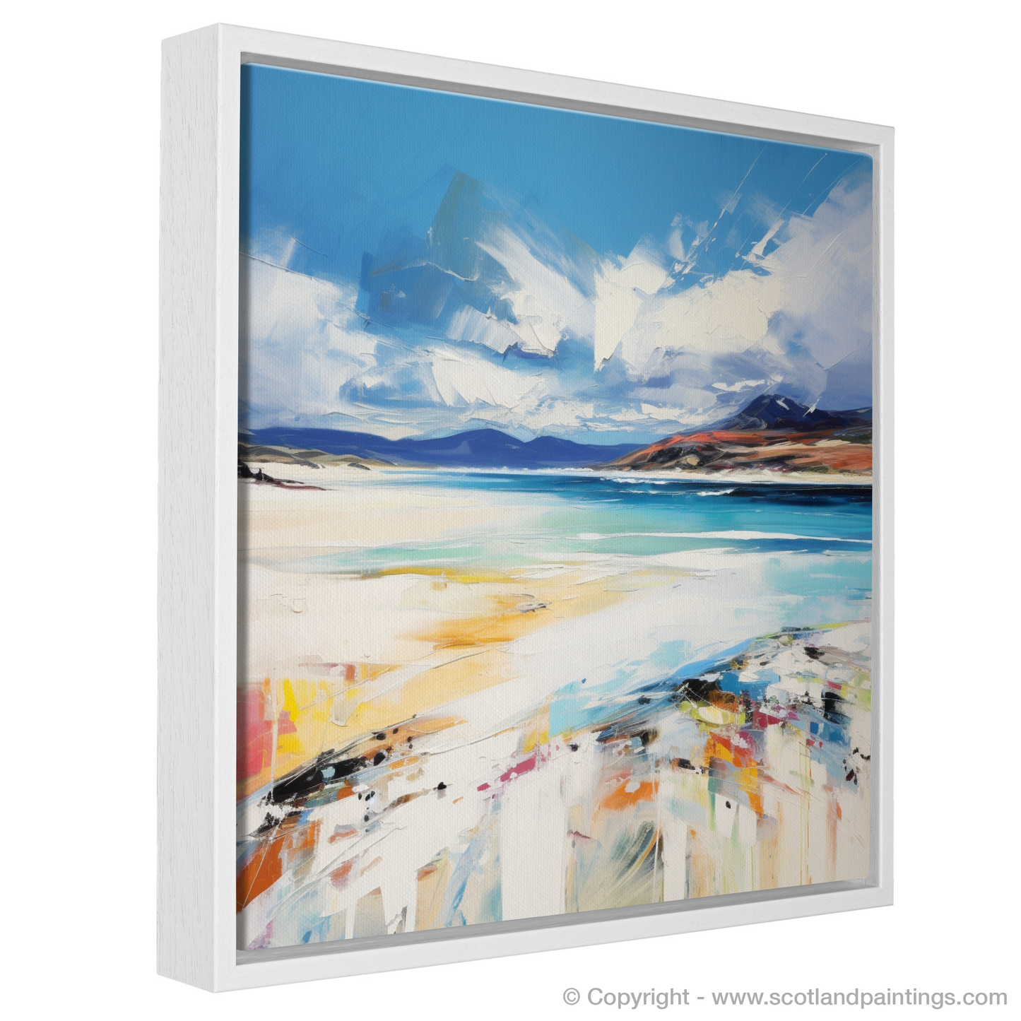 Painting and Art Print of Luskentyre Beach, Isle of Harris entitled "Luskentyre Beach Reverie: An Expressionist Ode to the Scottish Coast".