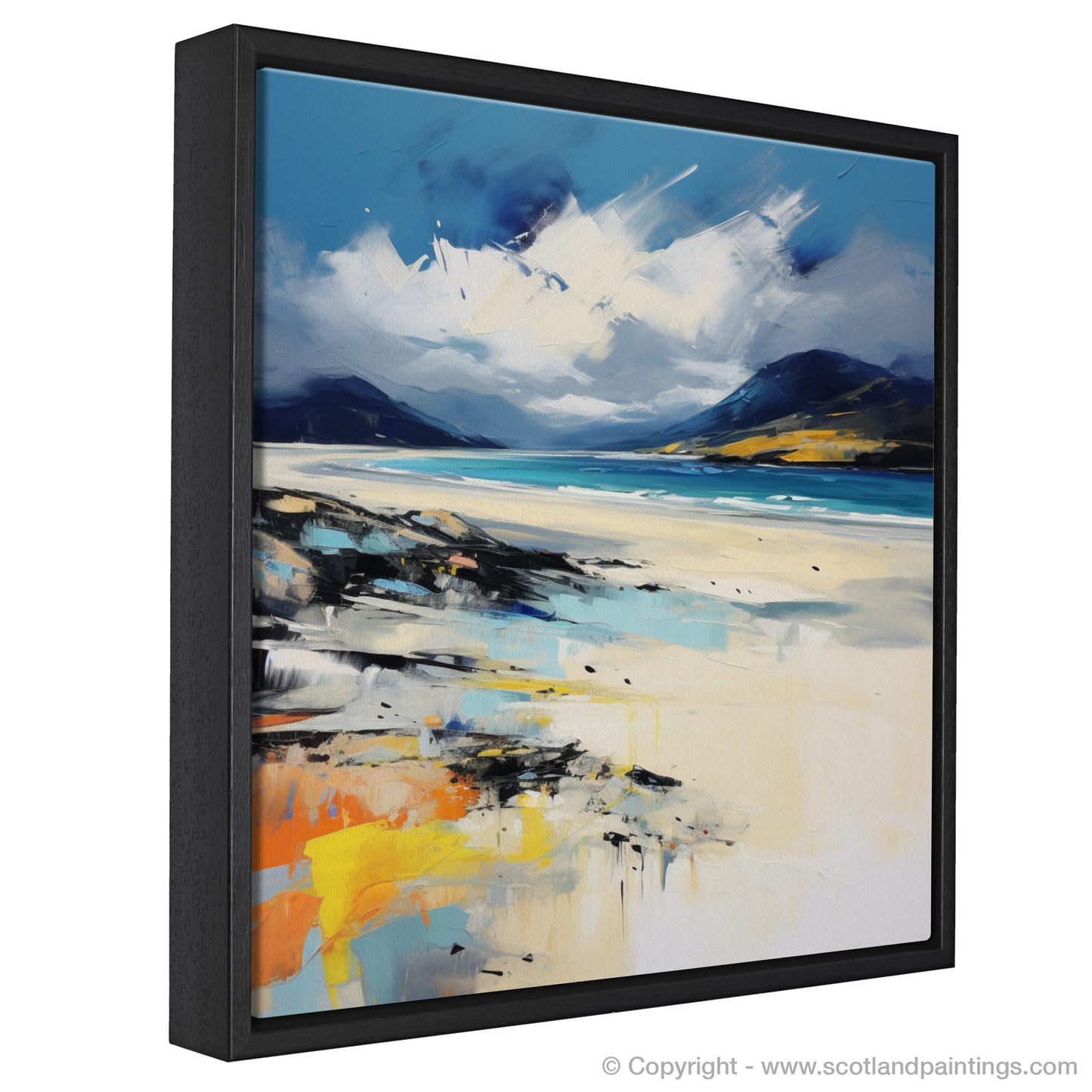 Painting and Art Print of Luskentyre Beach, Isle of Harris entitled "Luskentyre Beach: An Expressionist Odyssey".