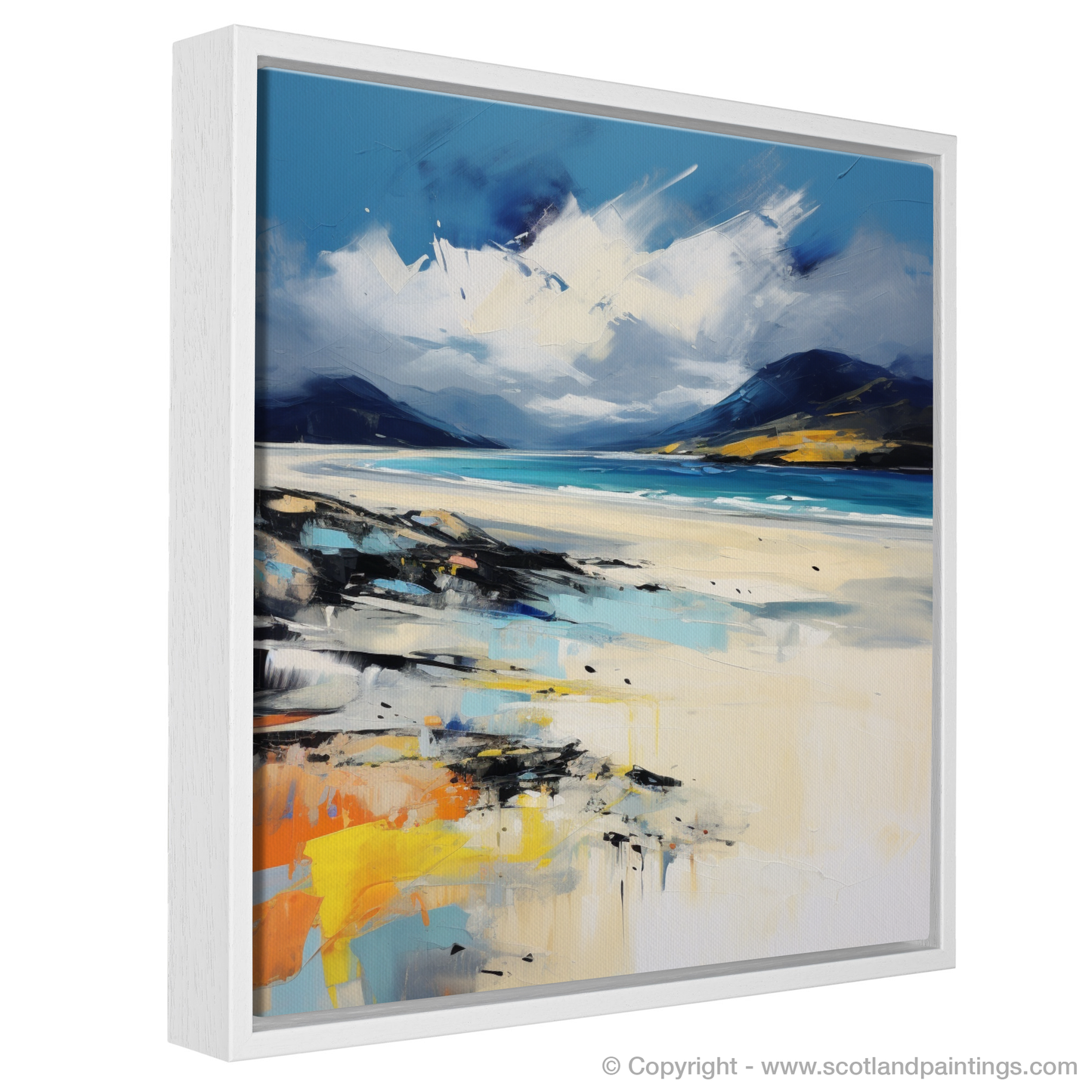 Painting and Art Print of Luskentyre Beach, Isle of Harris entitled "Luskentyre Beach: An Expressionist Odyssey".