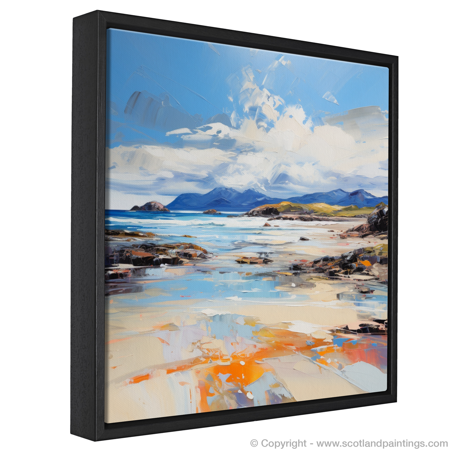 Painting and Art Print of Camusdarach Beach, Arisaig. Camusdarach Beach: An Expressionist Ode to Scotland's Wild Coast.