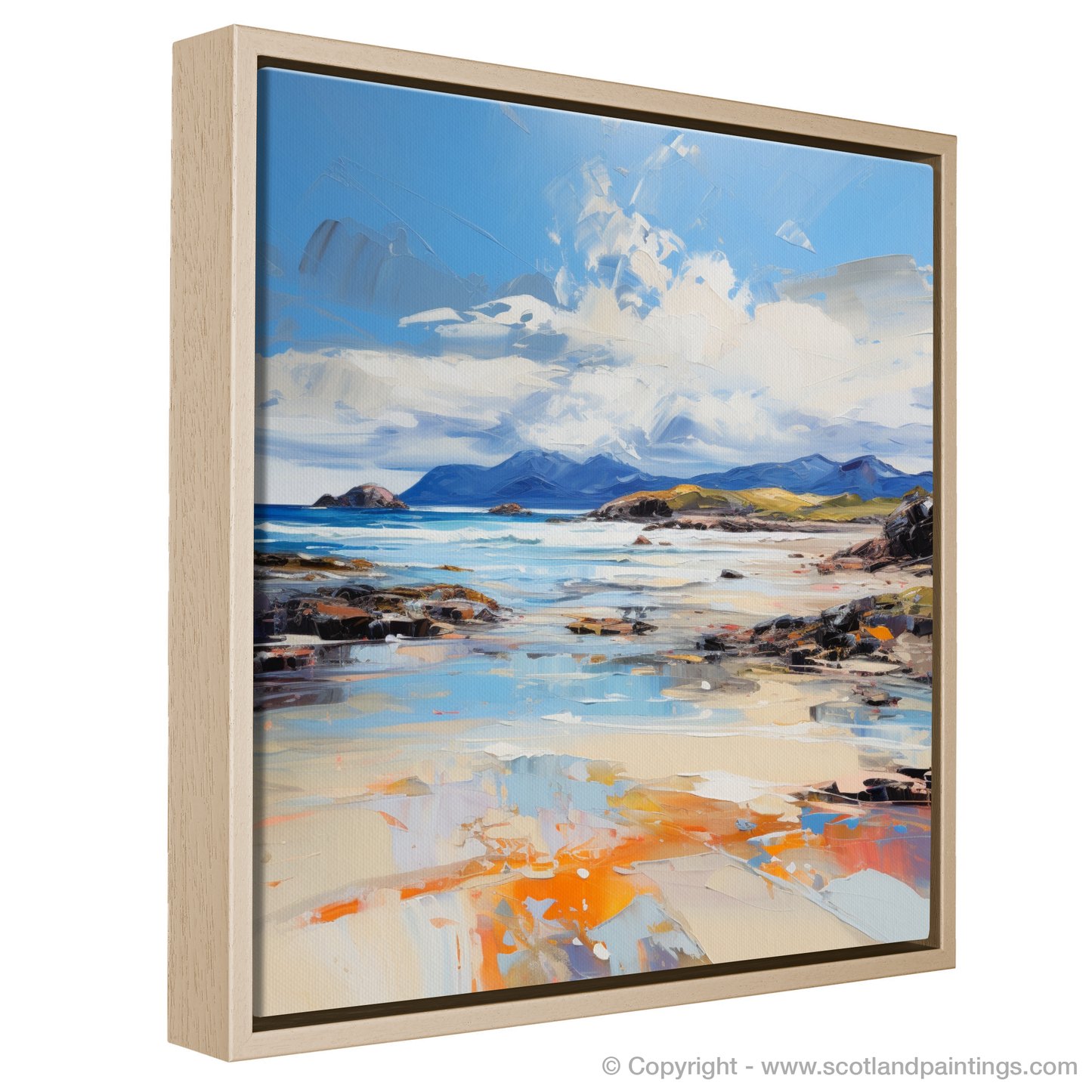 Painting and Art Print of Camusdarach Beach, Arisaig. Camusdarach Beach: An Expressionist Ode to Scotland's Wild Coast.