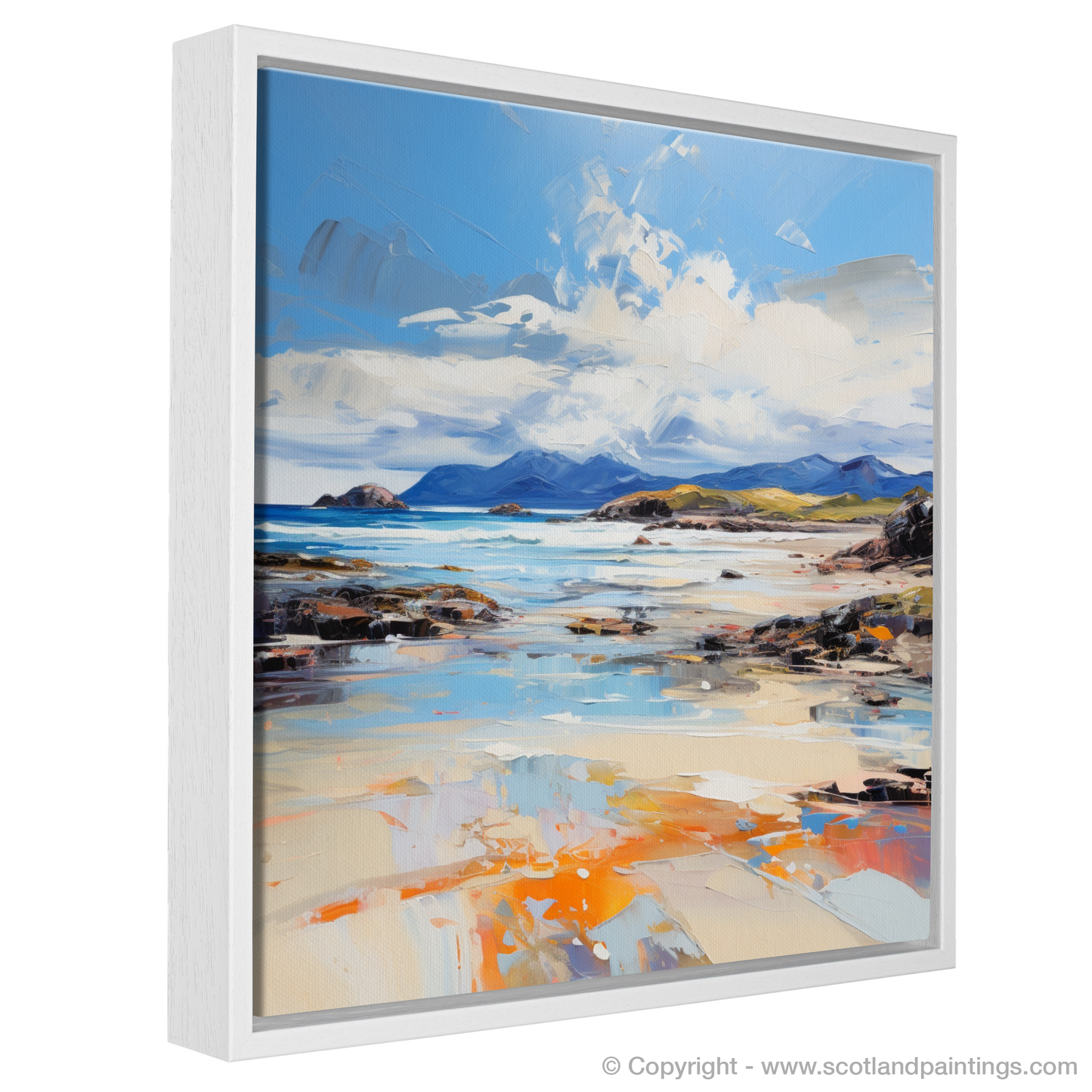 Painting and Art Print of Camusdarach Beach, Arisaig. Camusdarach Beach: An Expressionist Ode to Scotland's Wild Coast.