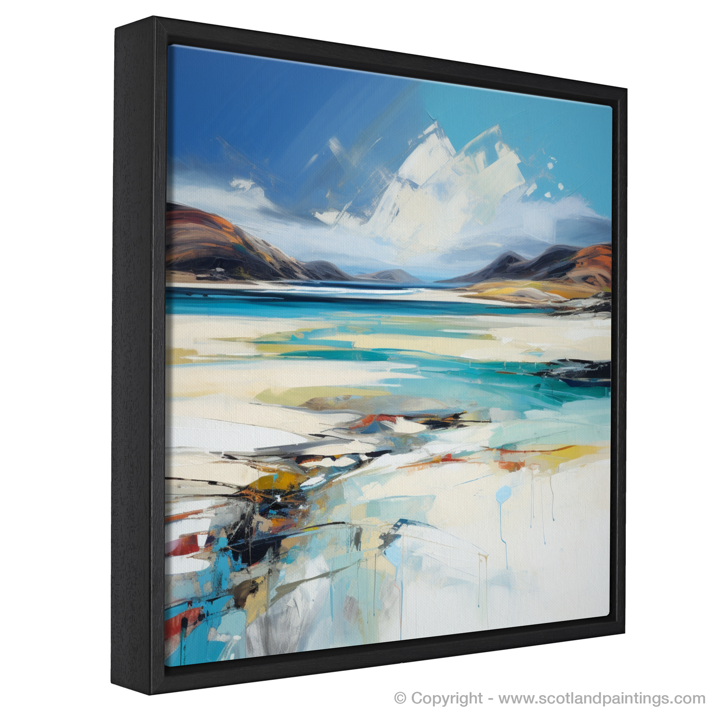 Painting and Art Print of Luskentyre Beach, Isle of Harris. Luskentyre Beach: An Expressionist Ode to the Scottish Shore.