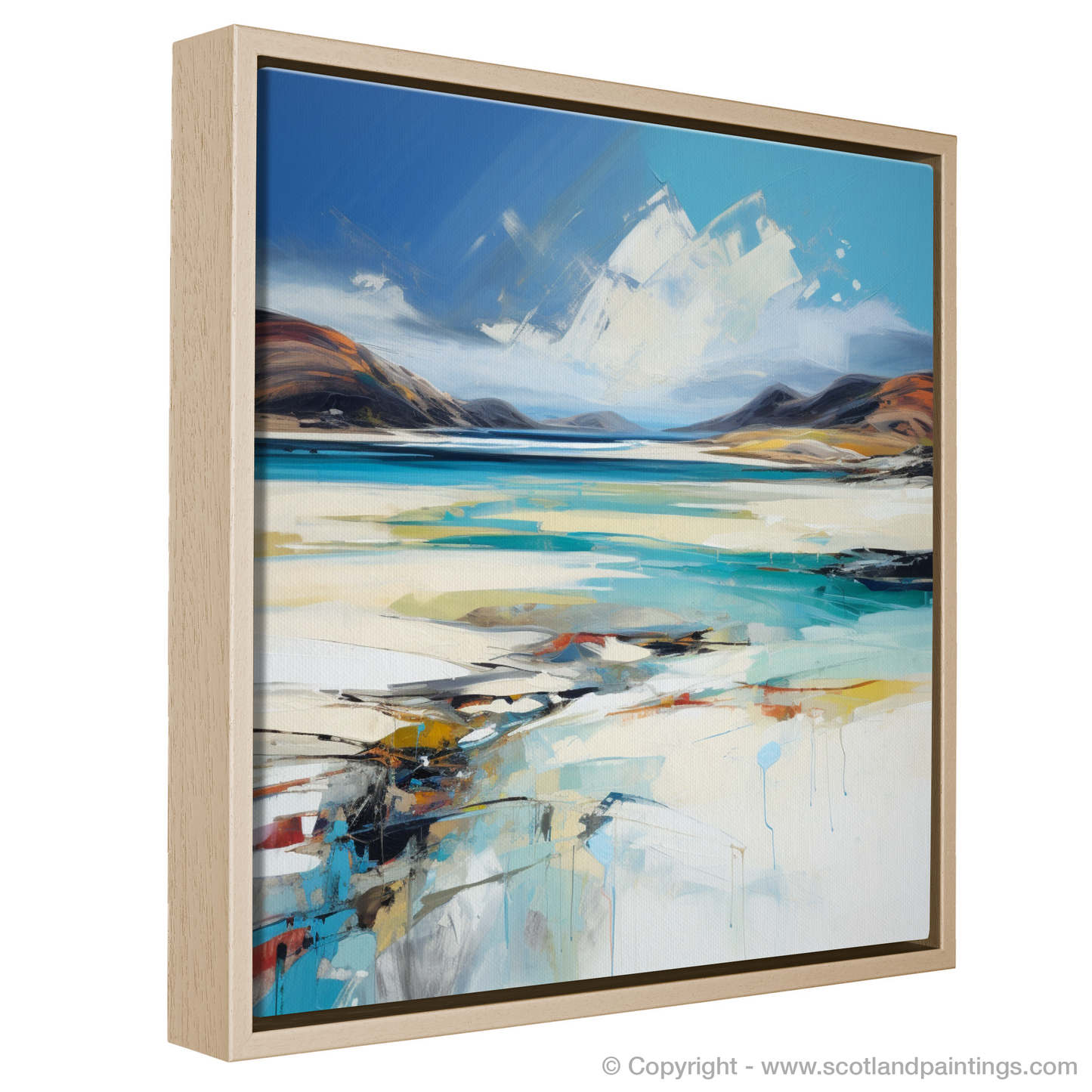 Painting and Art Print of Luskentyre Beach, Isle of Harris. Luskentyre Beach: An Expressionist Ode to the Scottish Shore.