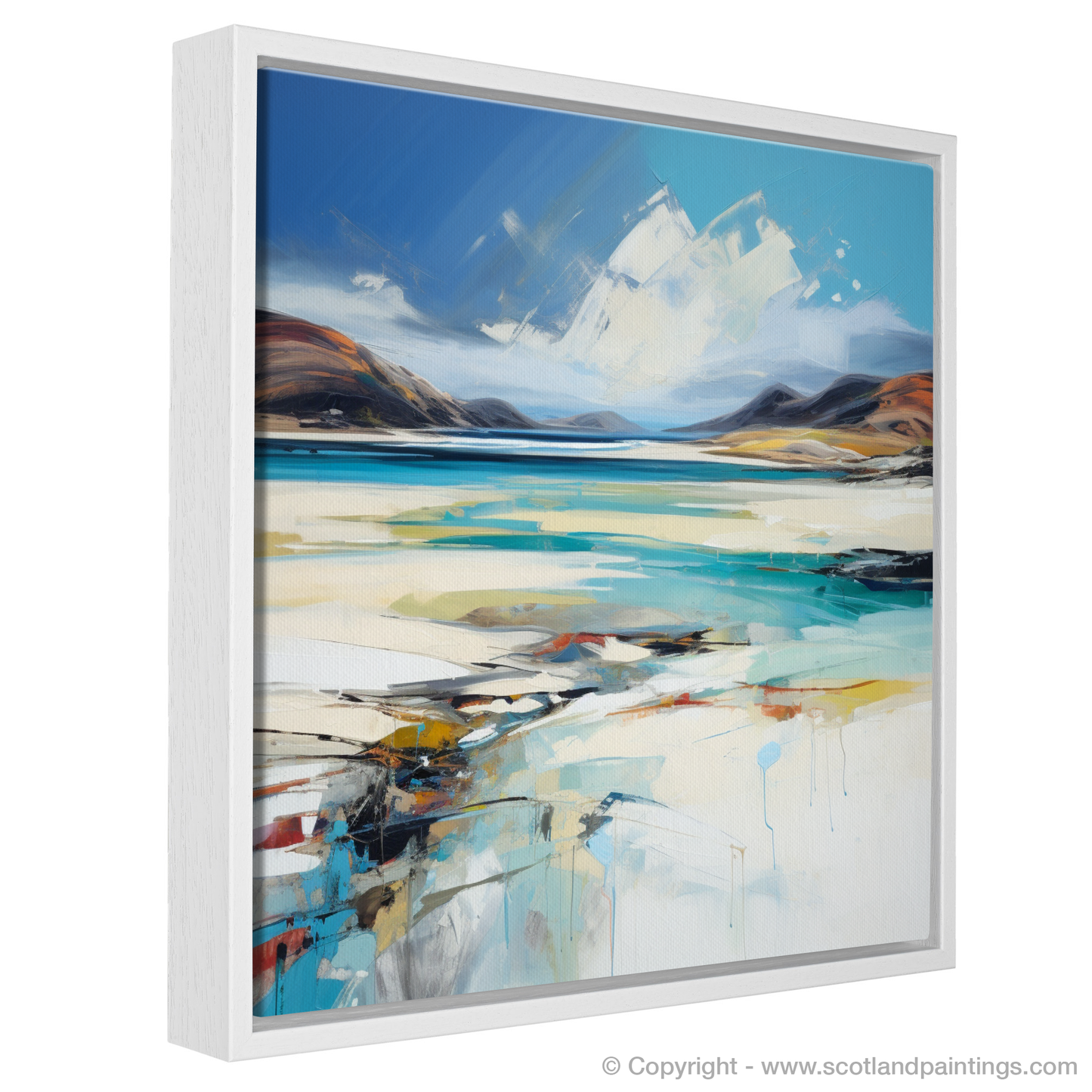 Painting and Art Print of Luskentyre Beach, Isle of Harris. Luskentyre Beach: An Expressionist Ode to the Scottish Shore.