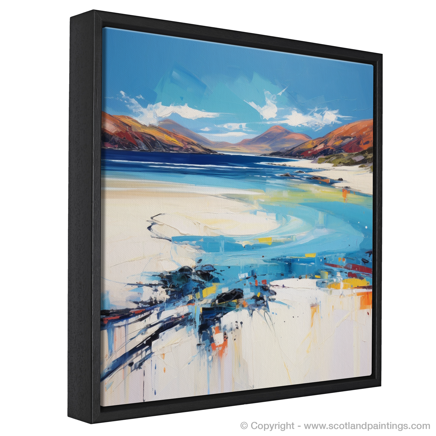 Painting and Art Print of Luskentyre Beach, Isle of Harris. Luskentyre Sands: A Dance of Waves and Dunes.