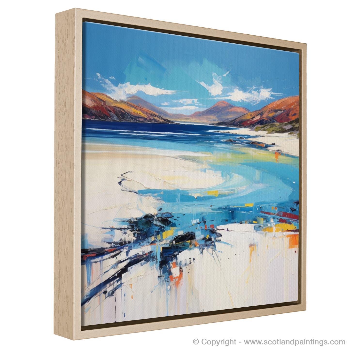 Painting and Art Print of Luskentyre Beach, Isle of Harris. Luskentyre Sands: A Dance of Waves and Dunes.