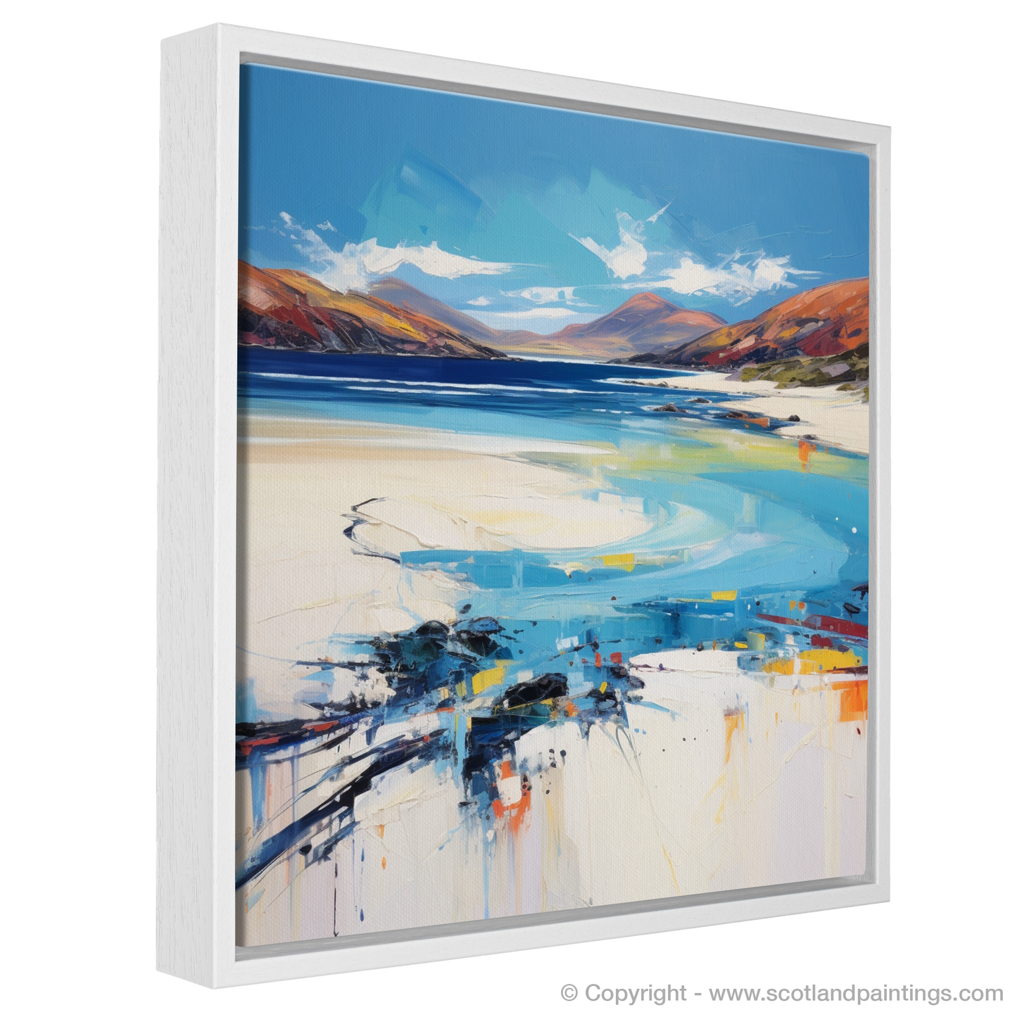 Painting and Art Print of Luskentyre Beach, Isle of Harris. Luskentyre Sands: A Dance of Waves and Dunes.