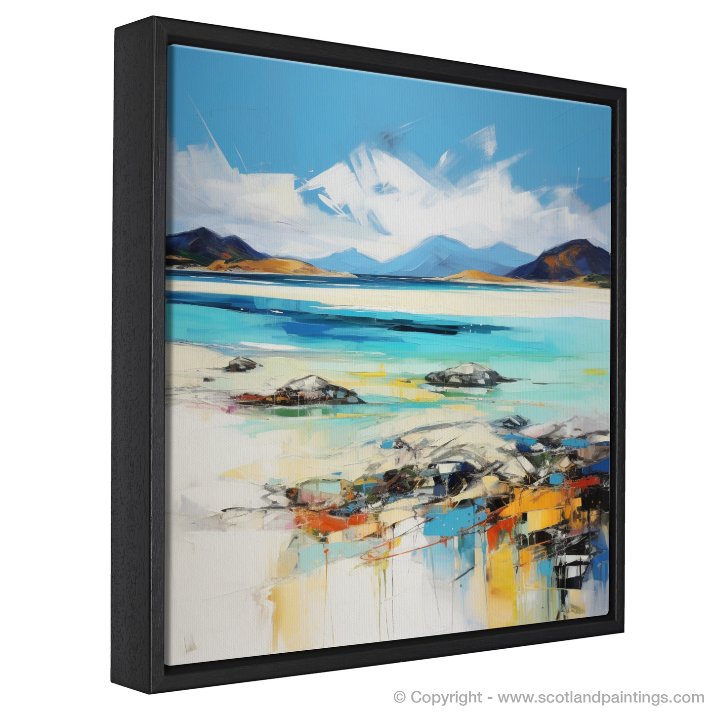 Painting and Art Print of Luskentyre Beach, Isle of Harris entitled "Dancing Colours of Luskentyre Beach".