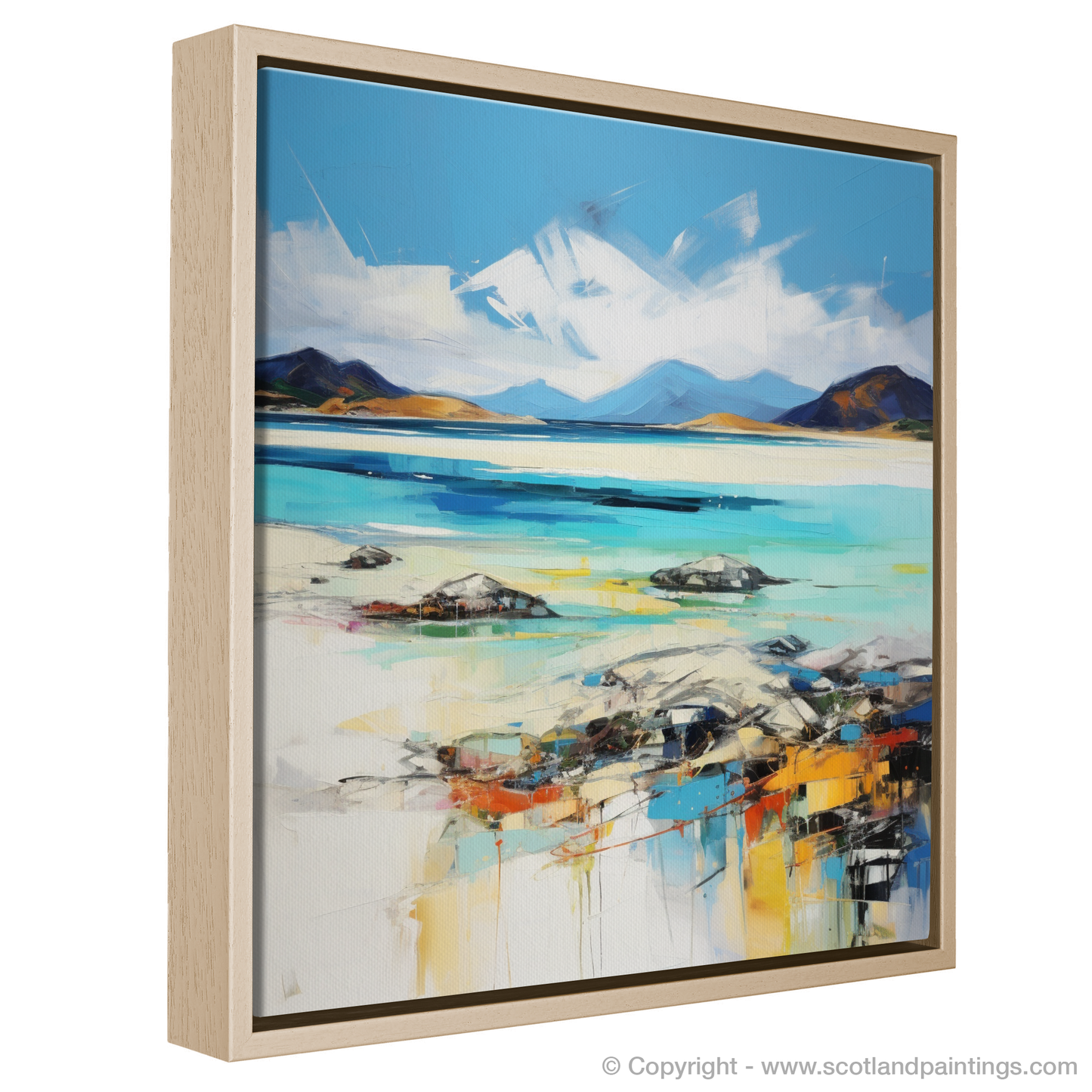 Painting and Art Print of Luskentyre Beach, Isle of Harris entitled "Dancing Colours of Luskentyre Beach".