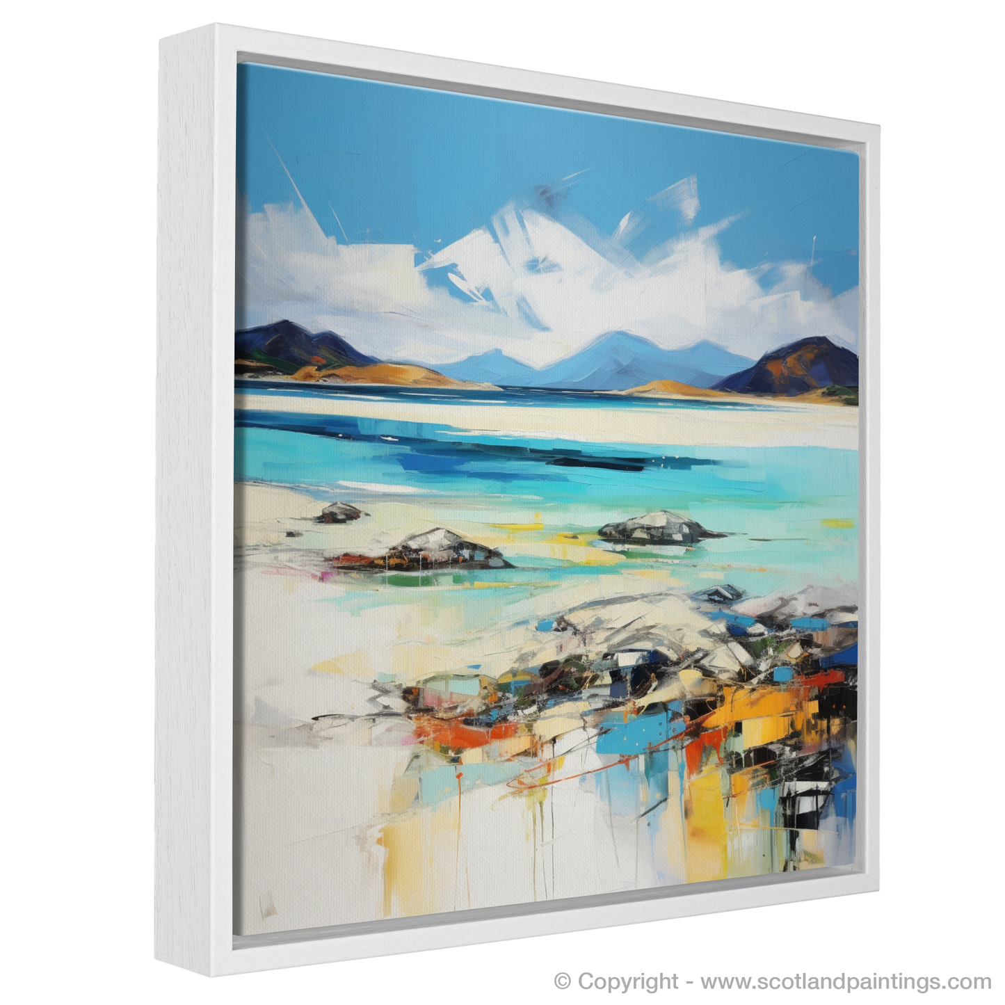 Painting and Art Print of Luskentyre Beach, Isle of Harris entitled "Dancing Colours of Luskentyre Beach".