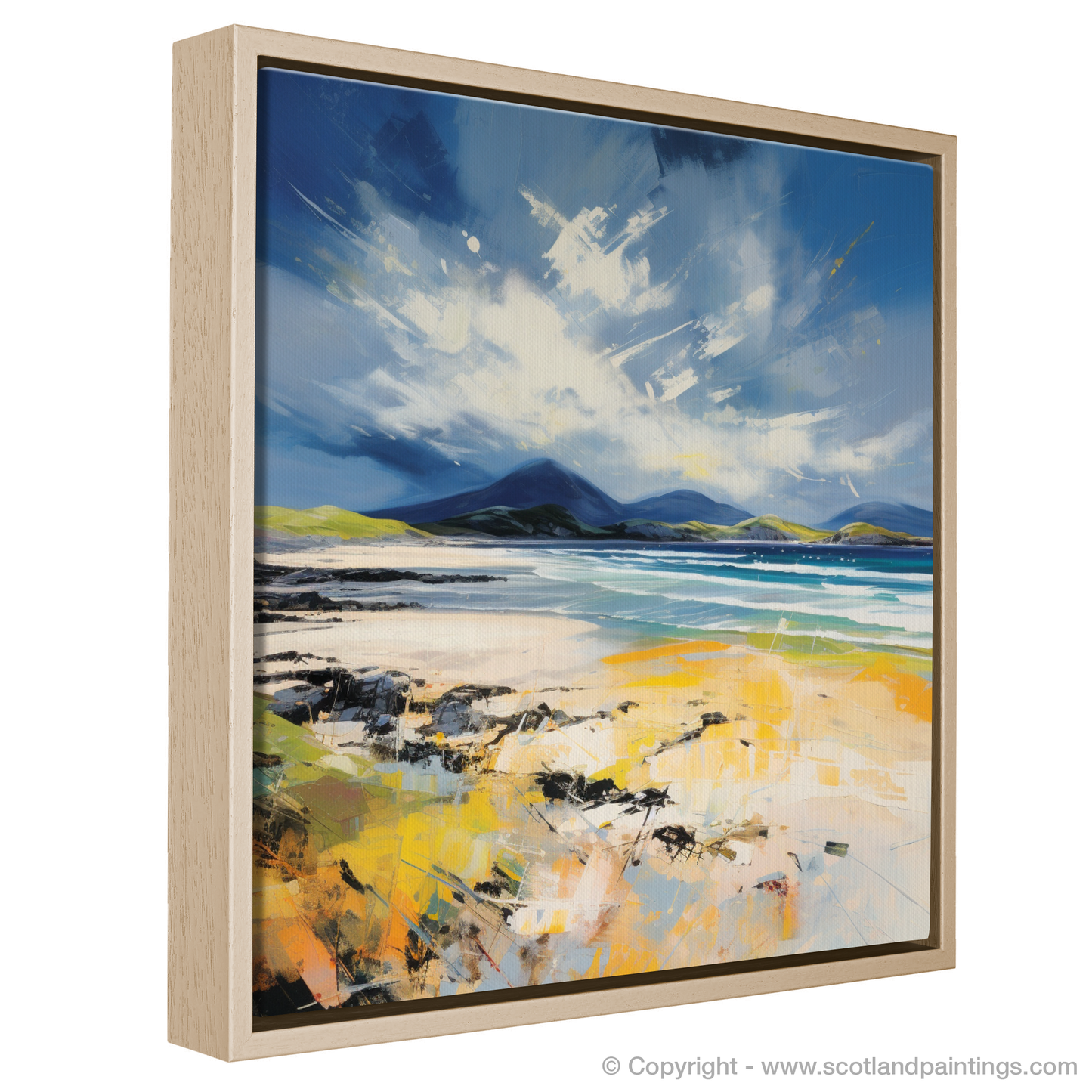 Painting and Art Print of Luskentyre Beach, Isle of Harris. Luskentyre Beach Whispers: An Expressionist Ode to Scottish Shores.