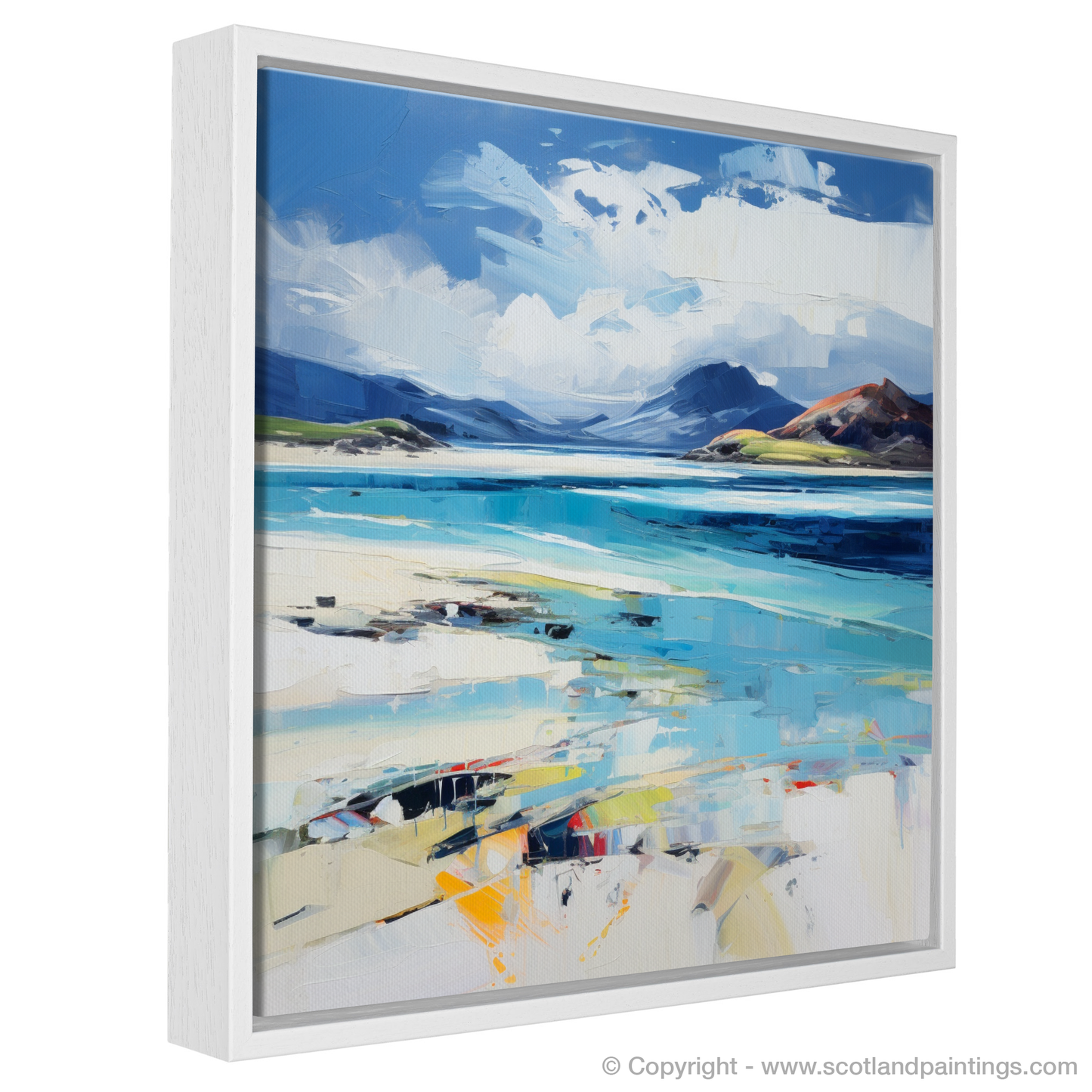 Painting and Art Print of Luskentyre Beach, Isle of Harris entitled "Wild Serenade of Luskentyre Beach".