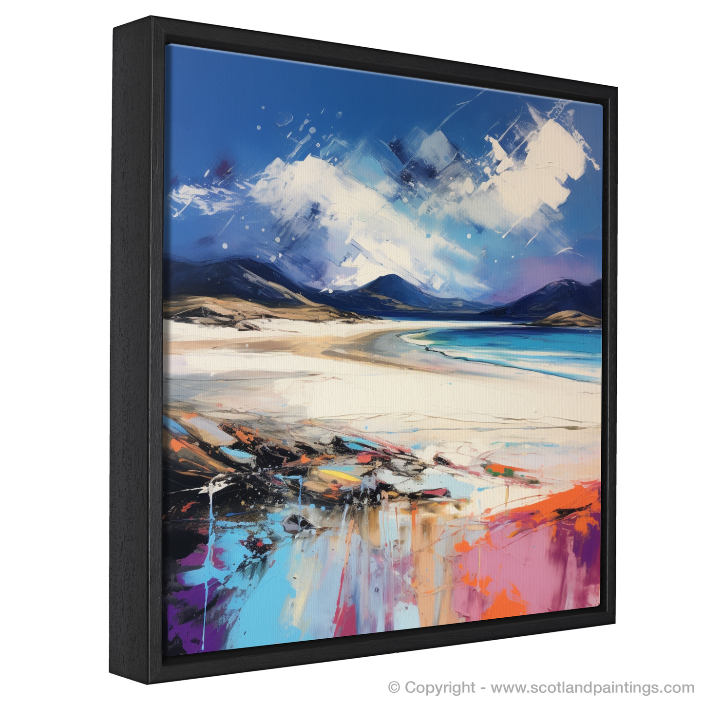 Painting and Art Print of Luskentyre Beach, Isle of Harris entitled "Emotions of Luskentyre: An Expressionist Ode to the Scottish Shores".