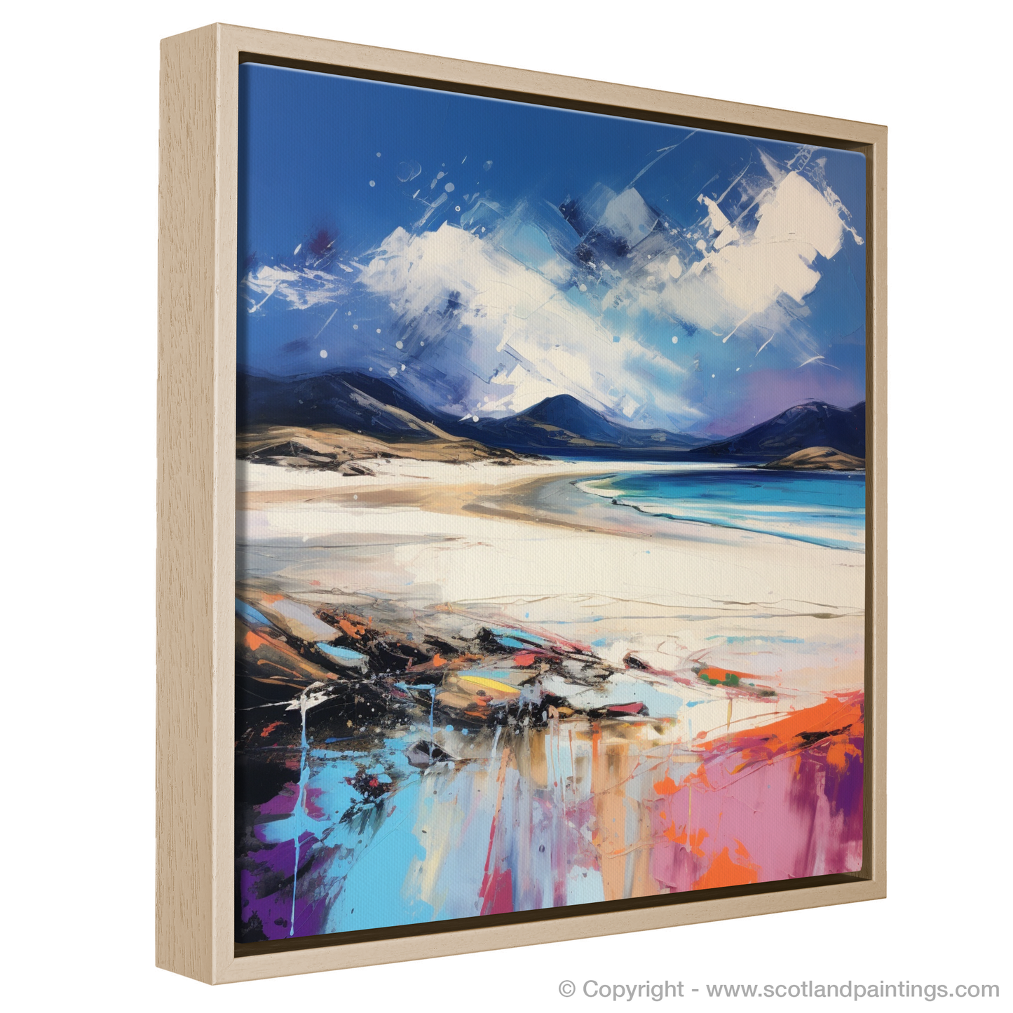 Painting and Art Print of Luskentyre Beach, Isle of Harris entitled "Emotions of Luskentyre: An Expressionist Ode to the Scottish Shores".