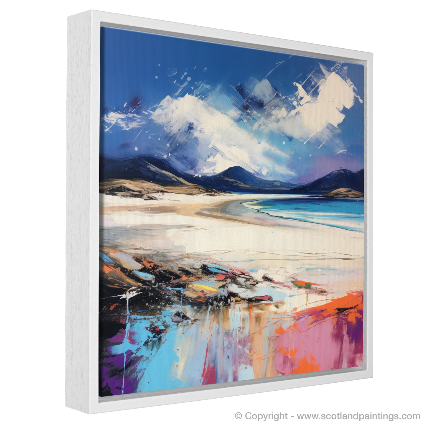 Painting and Art Print of Luskentyre Beach, Isle of Harris entitled "Emotions of Luskentyre: An Expressionist Ode to the Scottish Shores".