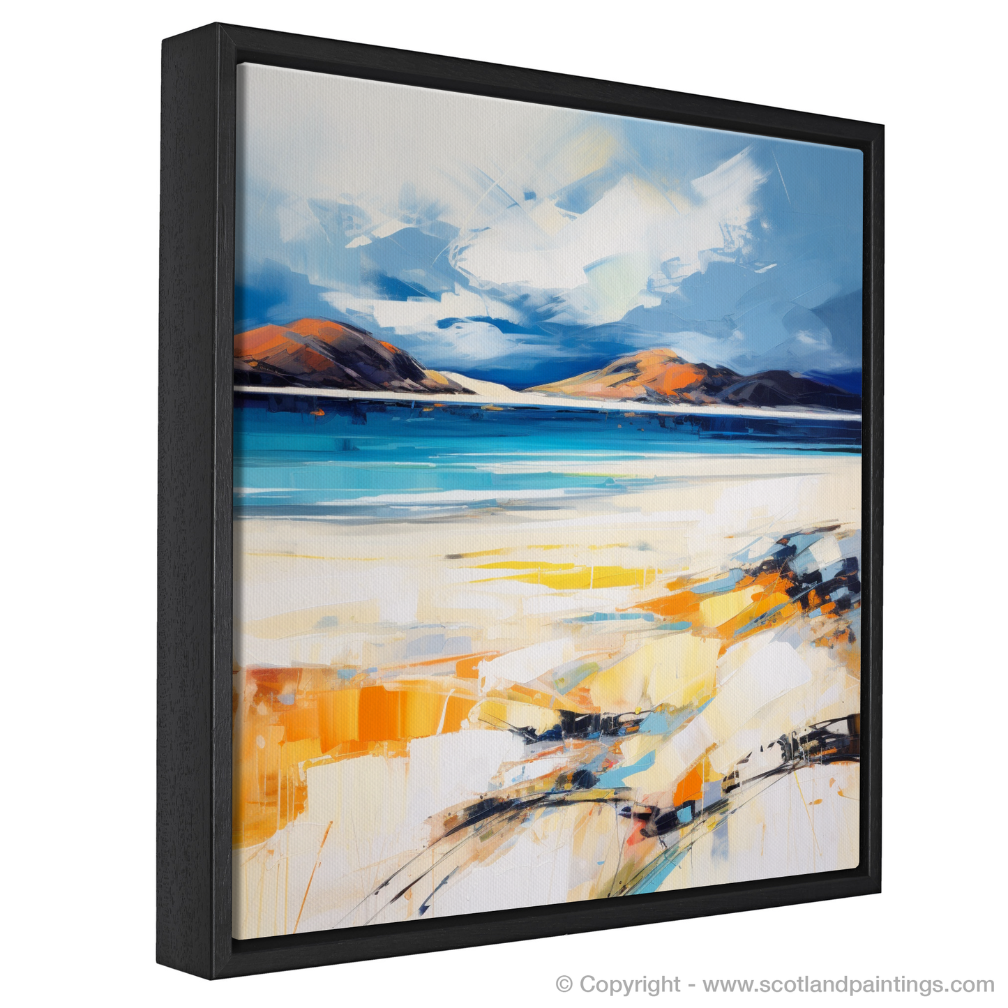 Painting and Art Print of Luskentyre Beach, Isle of Harris entitled "Wild Romance of Luskentyre: An Expressionist Ode to Scottish Shores".