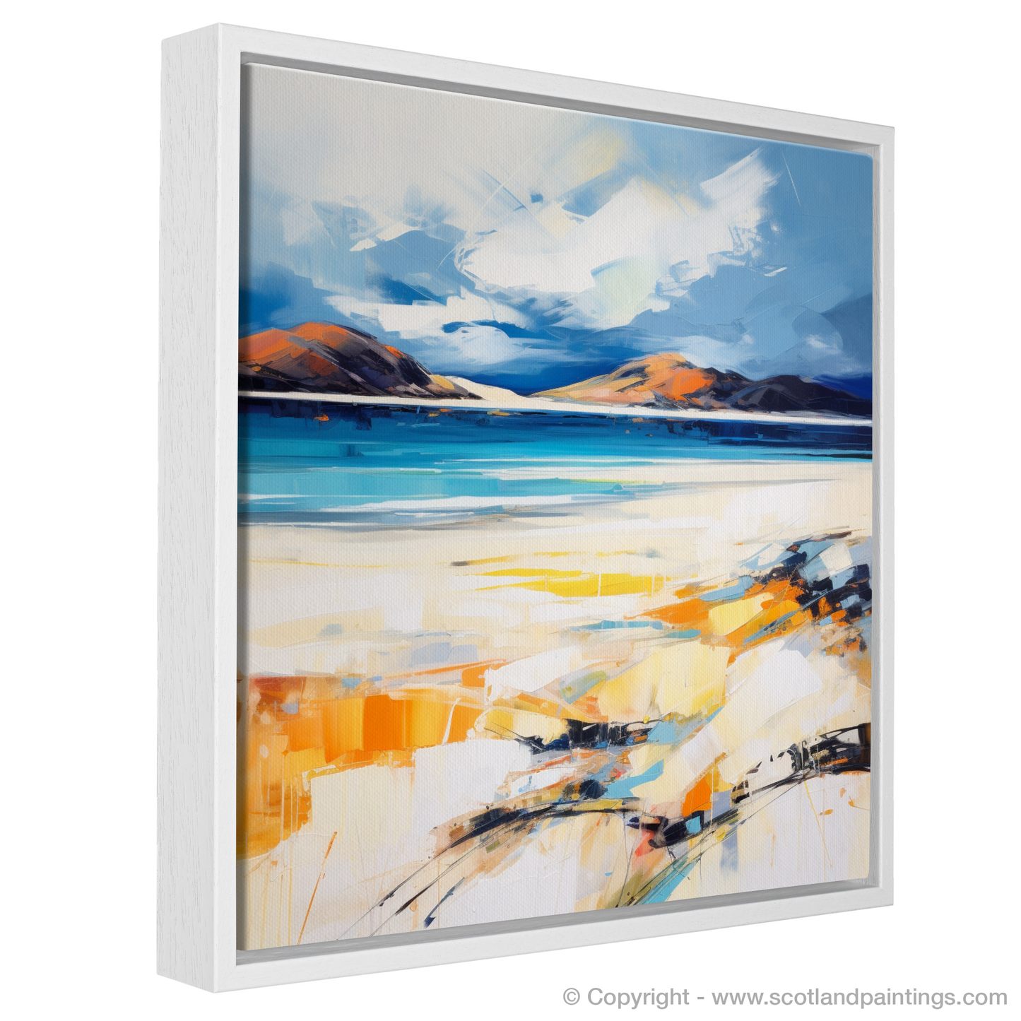 Painting and Art Print of Luskentyre Beach, Isle of Harris entitled "Wild Romance of Luskentyre: An Expressionist Ode to Scottish Shores".